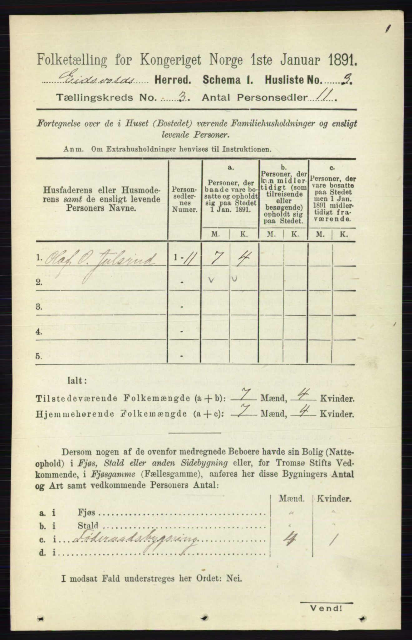 RA, Folketelling 1891 for 0237 Eidsvoll herred, 1891, s. 1522