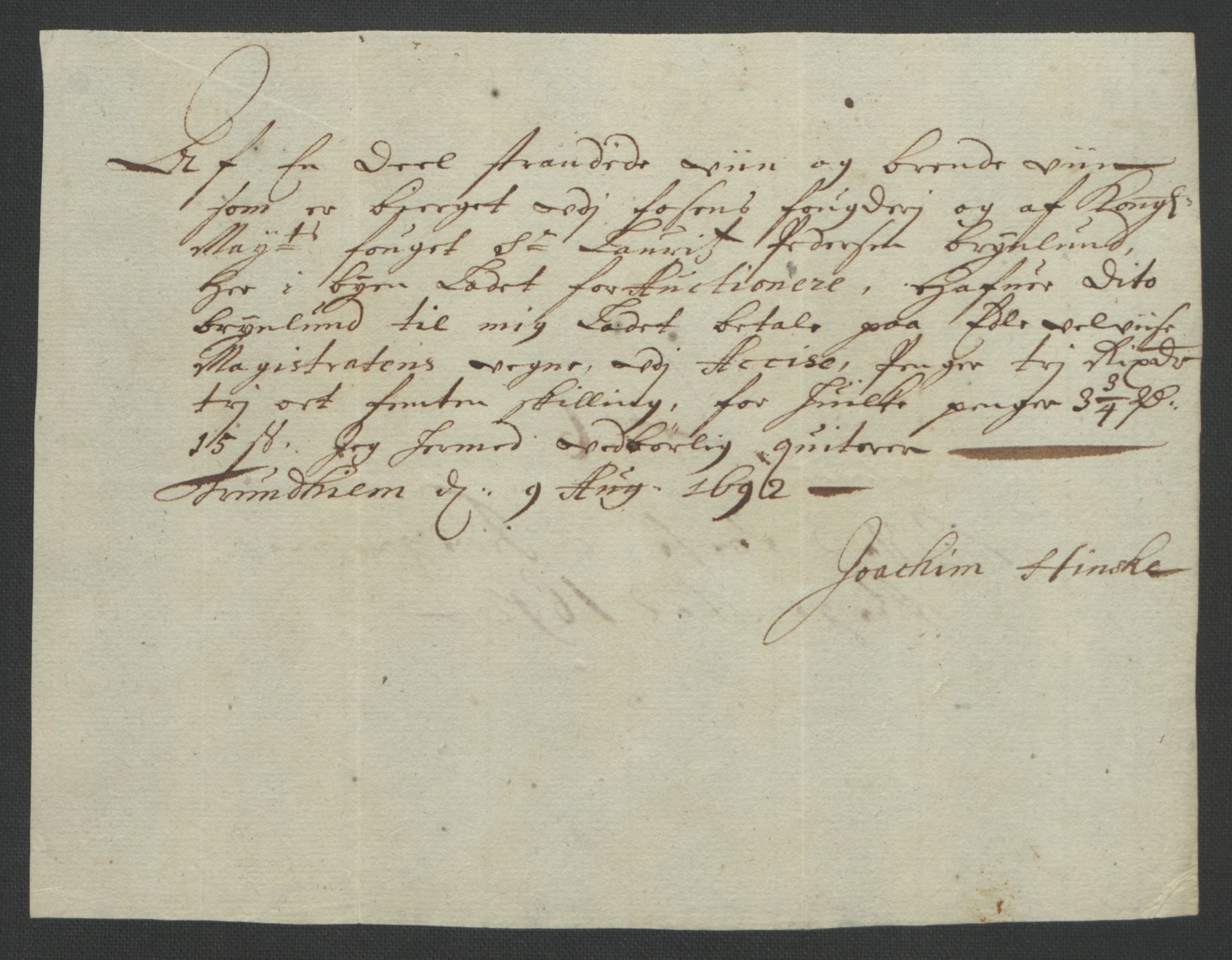 Rentekammeret inntil 1814, Reviderte regnskaper, Fogderegnskap, RA/EA-4092/R57/L3849: Fogderegnskap Fosen, 1692-1693, s. 244