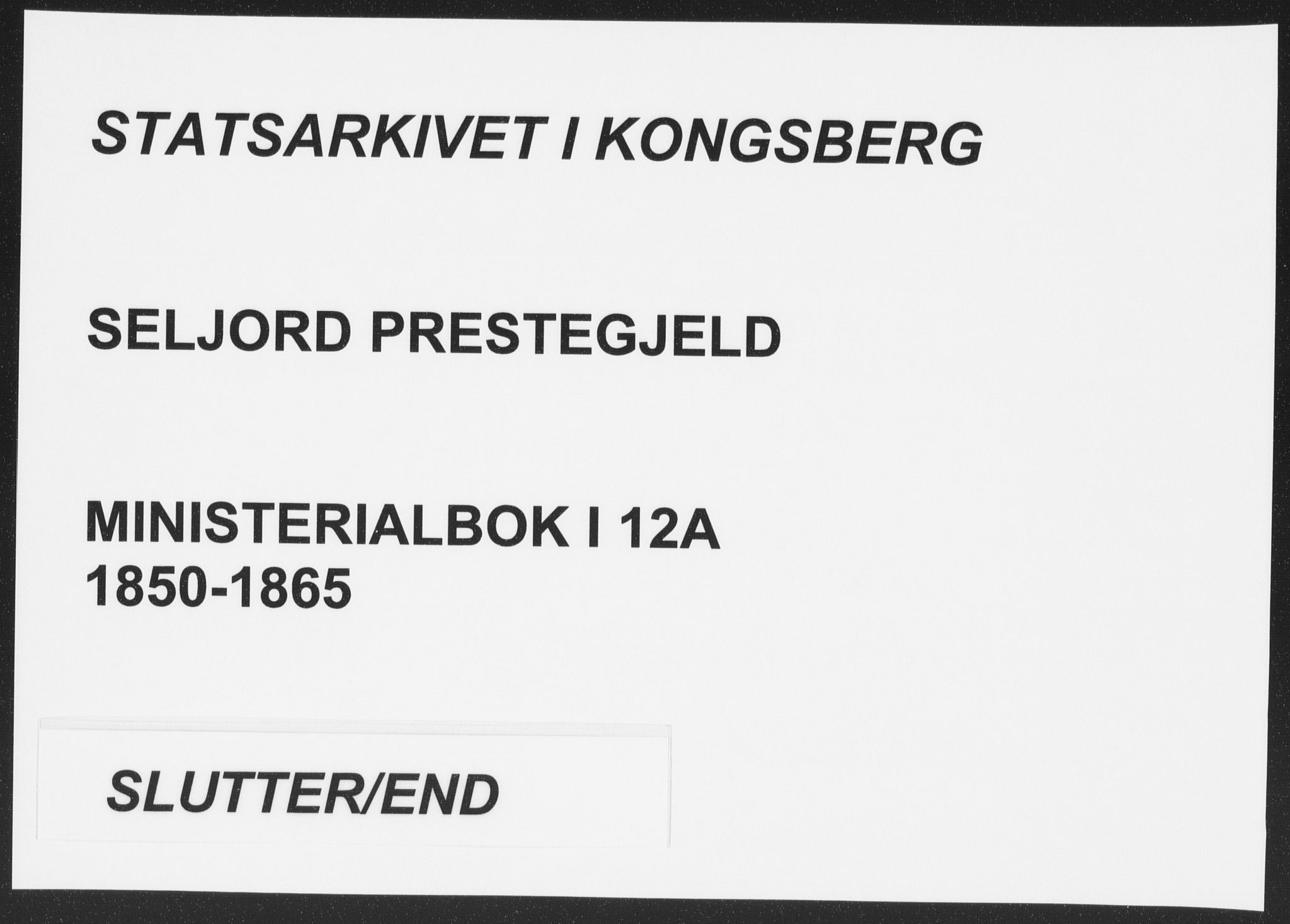 Seljord kirkebøker, SAKO/A-20/F/Fa/L012a: Ministerialbok nr. I 12A, 1850-1865
