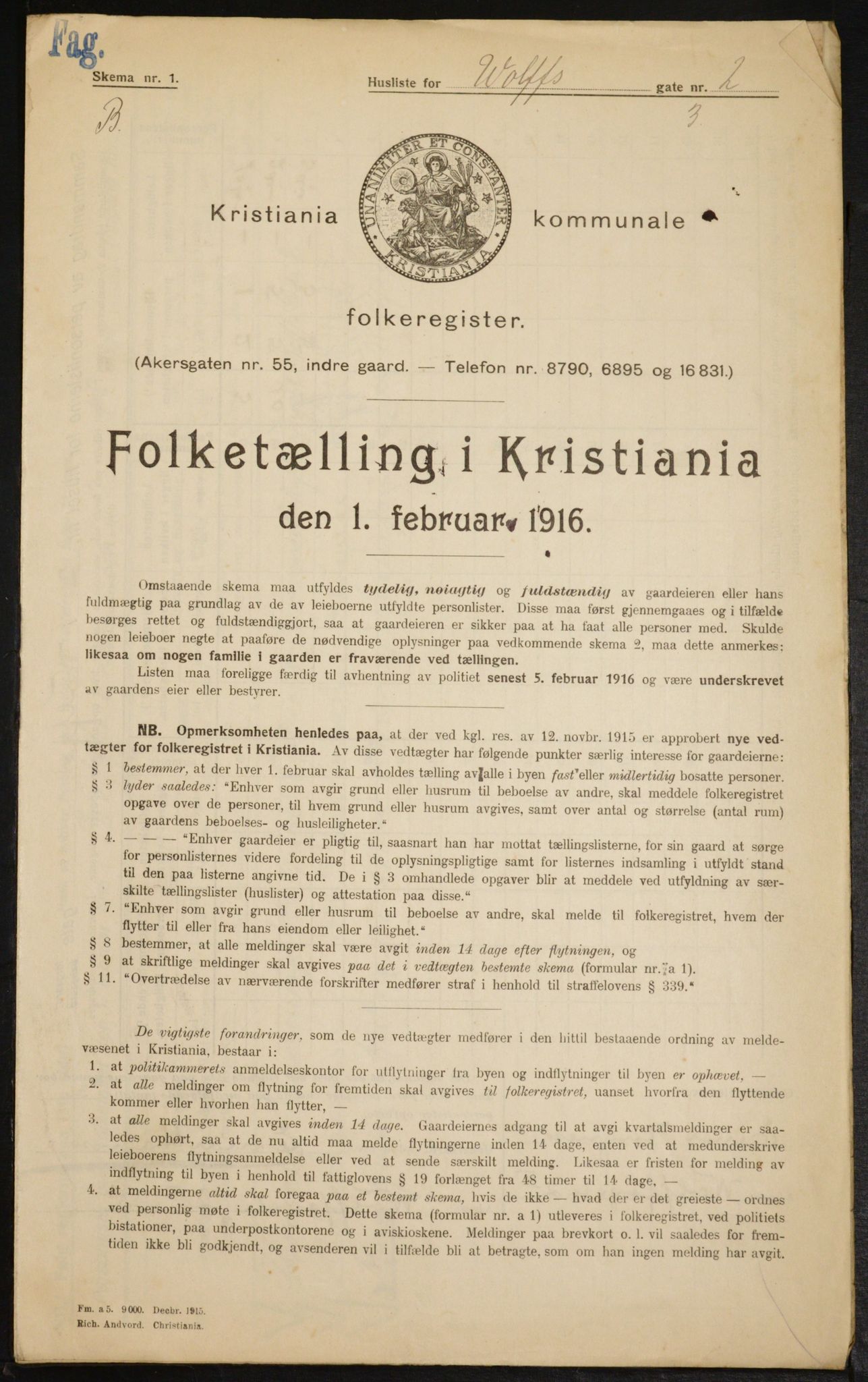 OBA, Kommunal folketelling 1.2.1916 for Kristiania, 1916, s. 132170