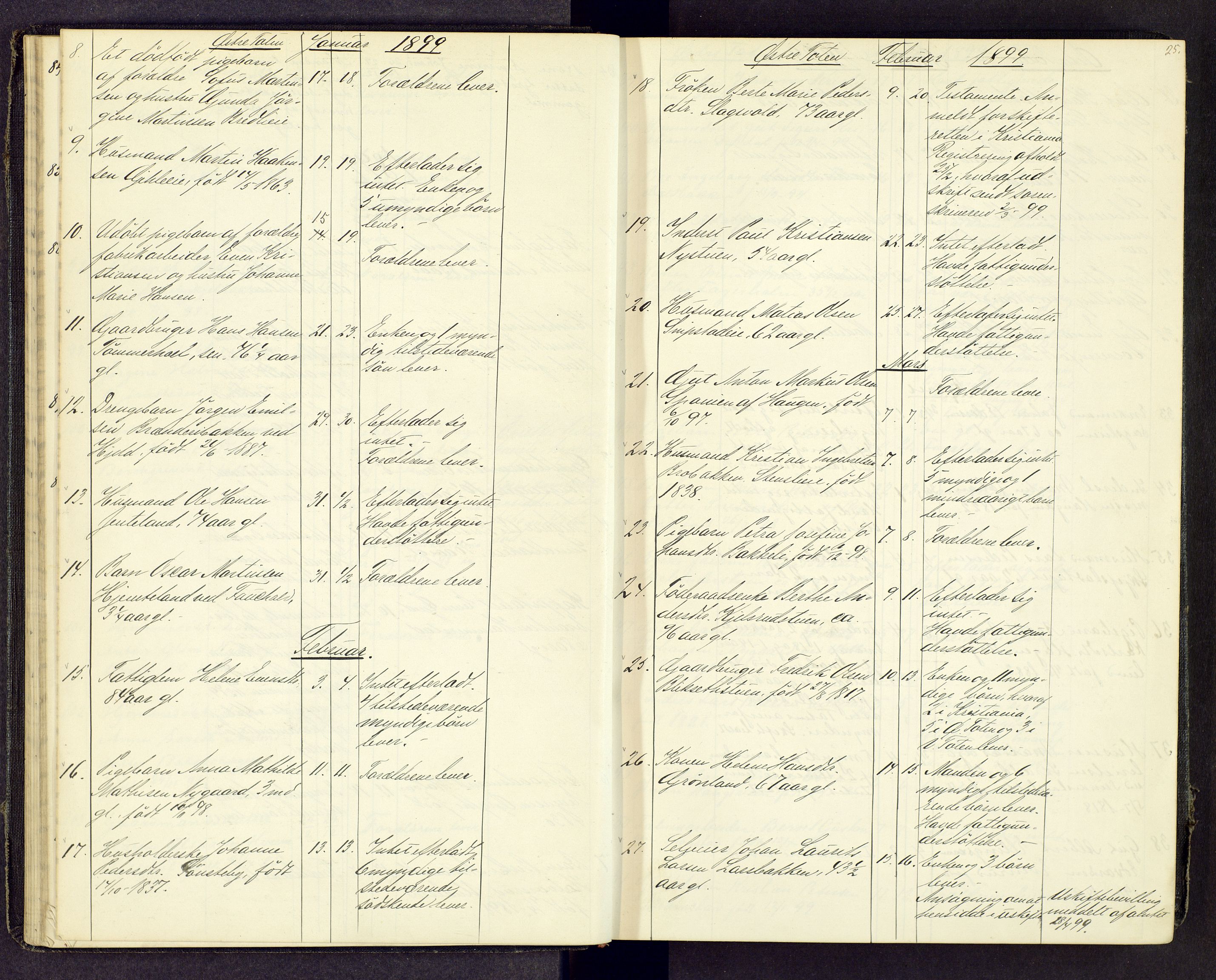 Toten tingrett, AV/SAH-TING-006/J/Jl/L0003: Dødsfallsjournal, 1893-1908, s. 24b-25a