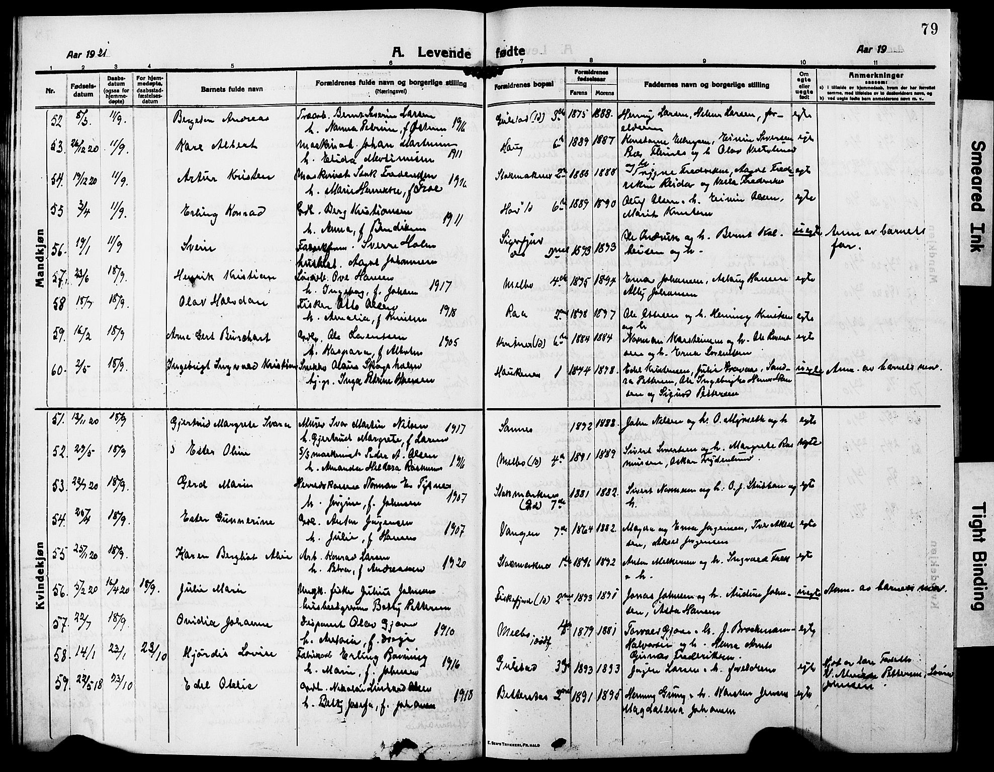 Ministerialprotokoller, klokkerbøker og fødselsregistre - Nordland, AV/SAT-A-1459/888/L1269: Klokkerbok nr. 888C07, 1913-1927, s. 79