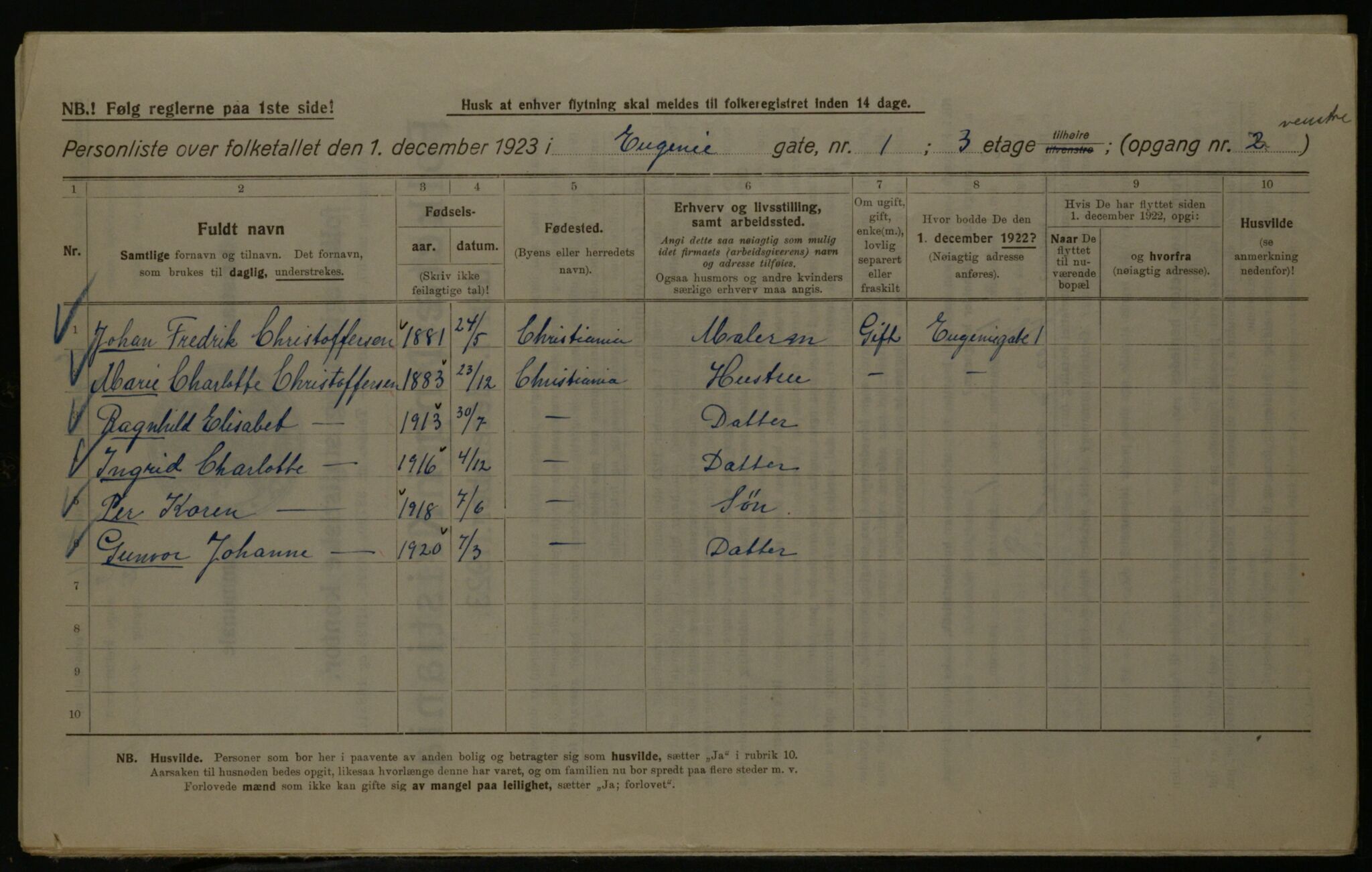 OBA, Kommunal folketelling 1.12.1923 for Kristiania, 1923, s. 25528