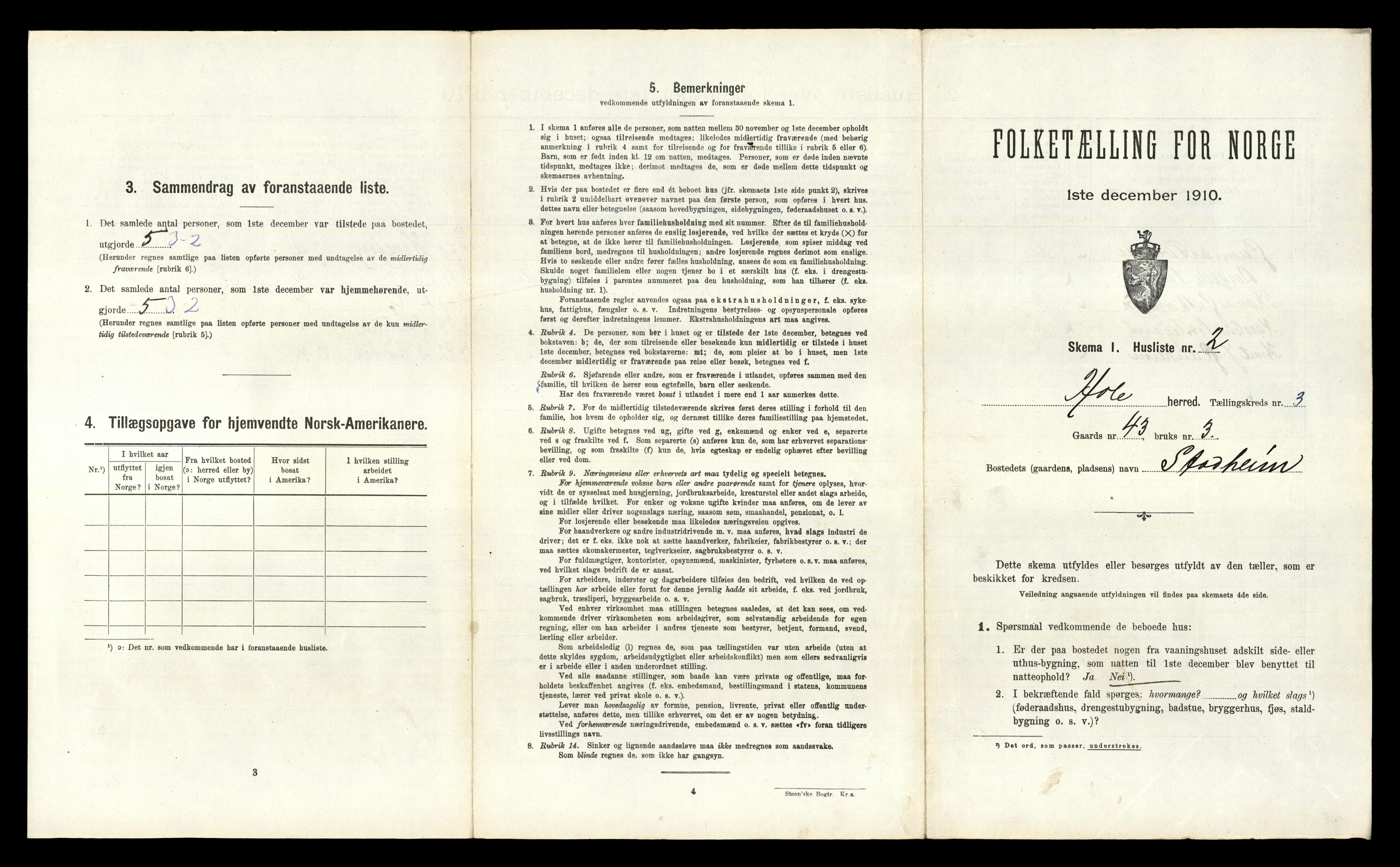 RA, Folketelling 1910 for 0612 Hole herred, 1910, s. 340