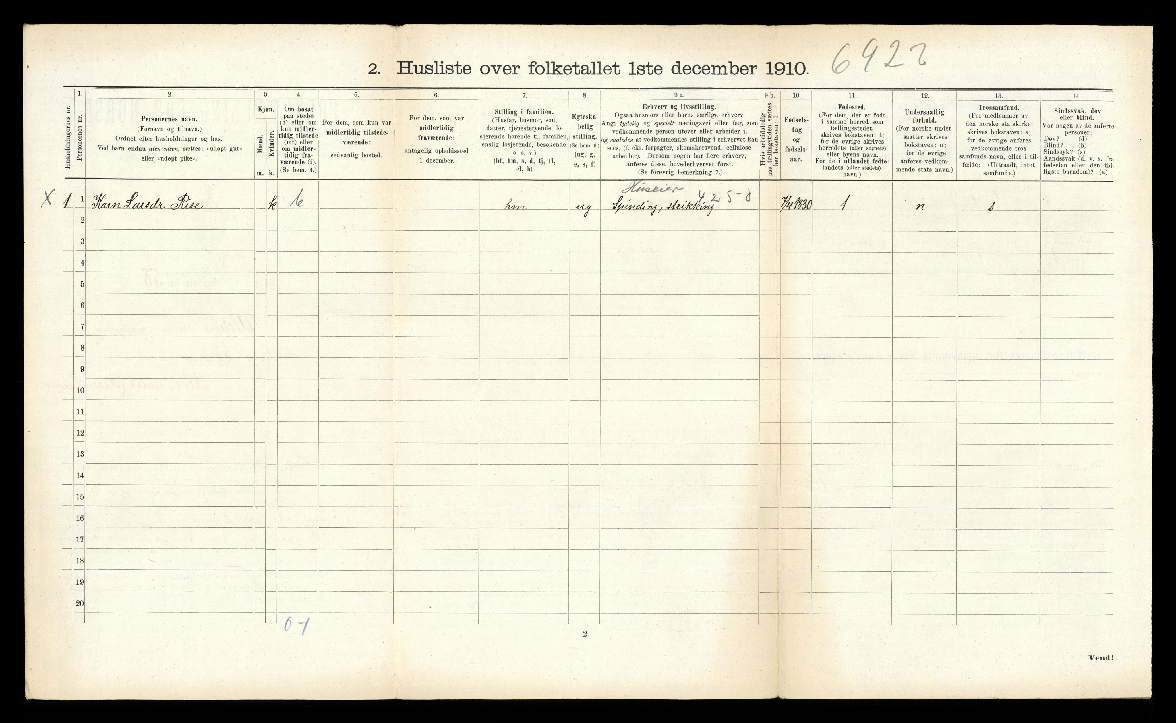 RA, Folketelling 1910 for 1516 Ulstein herred, 1910, s. 711