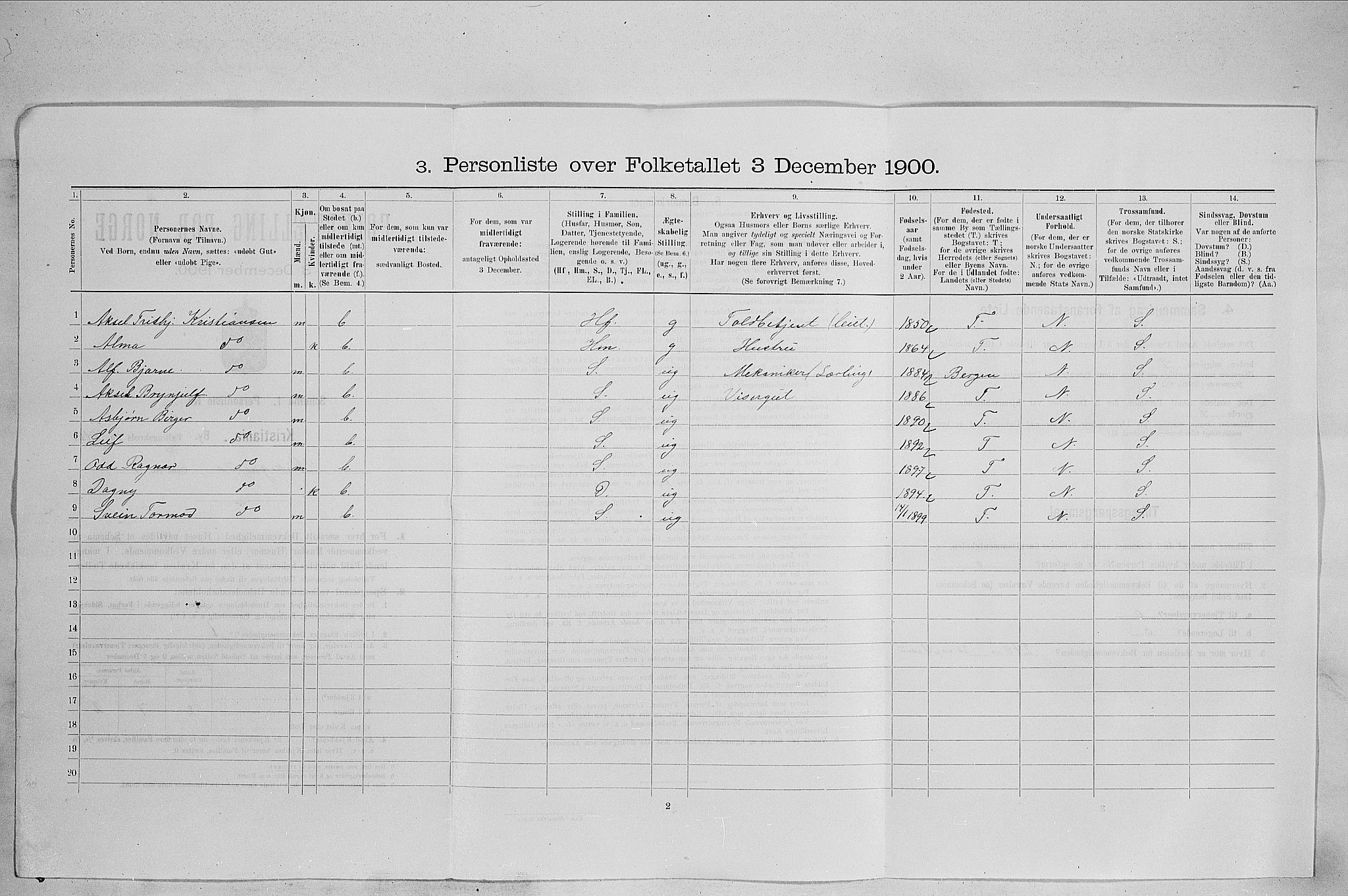 SAO, Folketelling 1900 for 0301 Kristiania kjøpstad, 1900, s. 46511