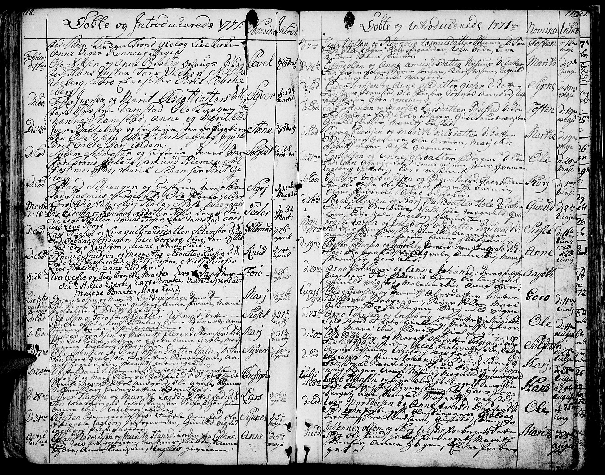 Lom prestekontor, AV/SAH-PREST-070/K/L0002: Ministerialbok nr. 2, 1749-1801, s. 118-119