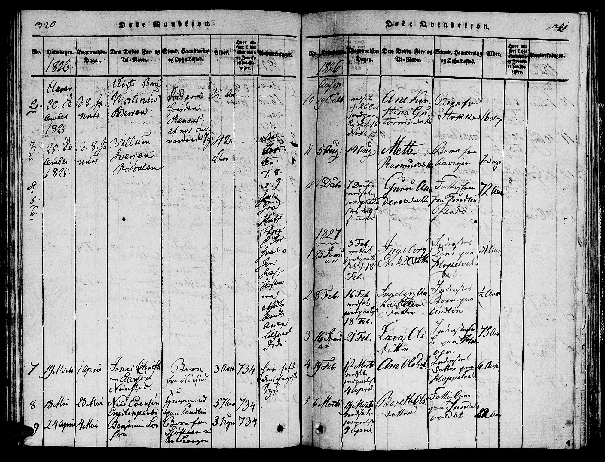 Ministerialprotokoller, klokkerbøker og fødselsregistre - Nord-Trøndelag, SAT/A-1458/713/L0112: Ministerialbok nr. 713A04 /2, 1817-1827, s. 320-321