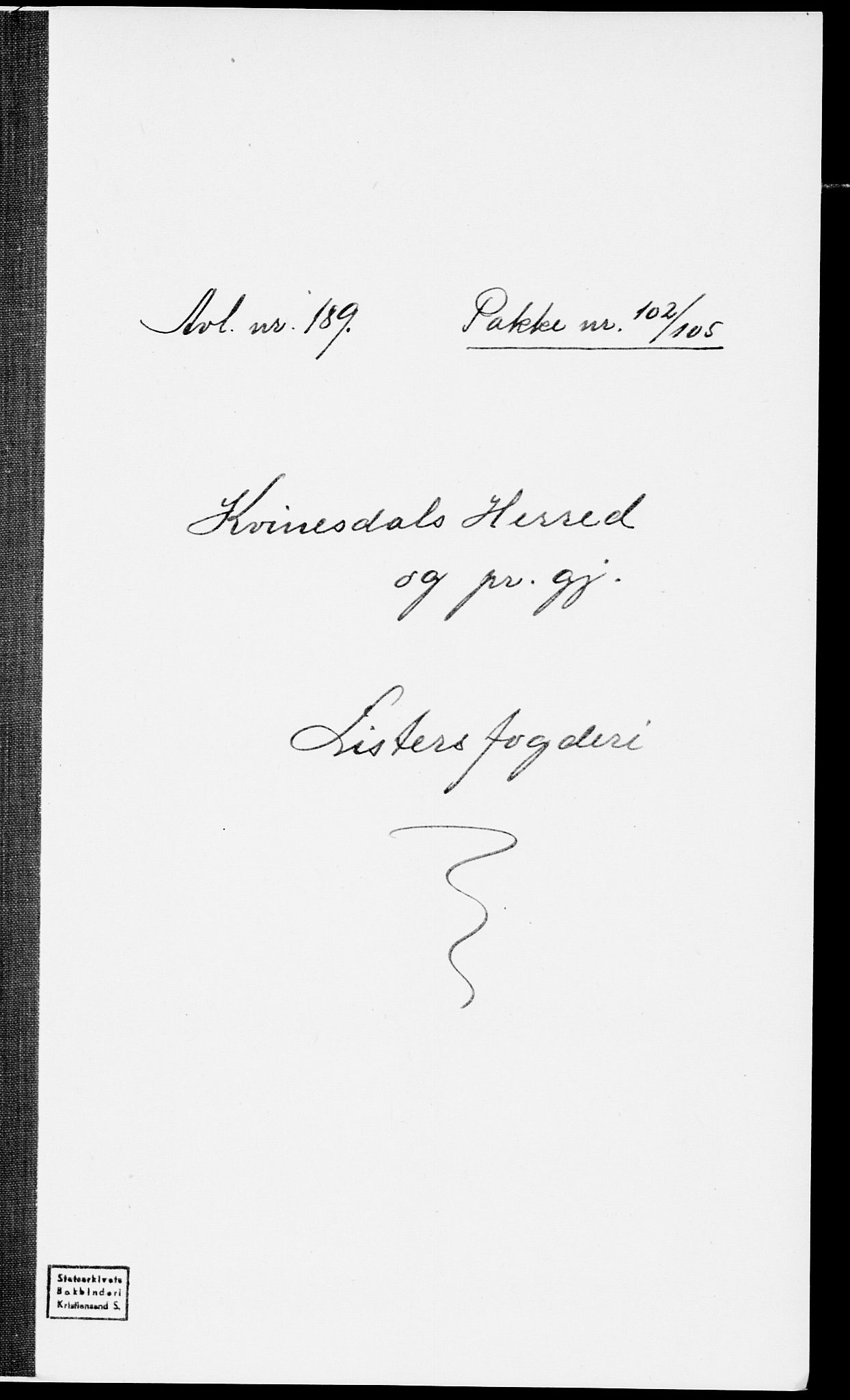SAK, Folketelling 1875 for 1037P Kvinesdal prestegjeld, 1875, s. 1