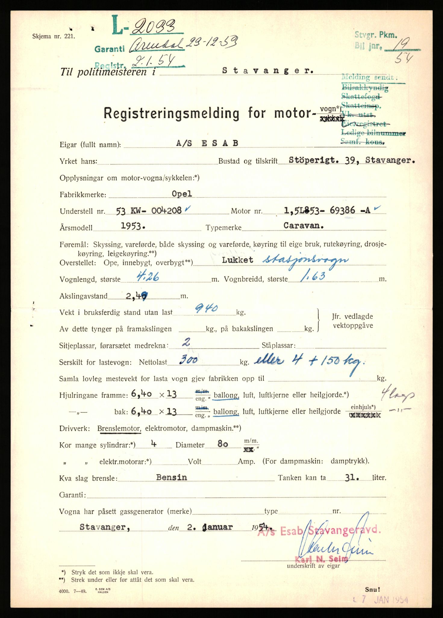 Stavanger trafikkstasjon, AV/SAST-A-101942/0/F/L0006: L-1700 - L-2149, 1930-1971, s. 1425