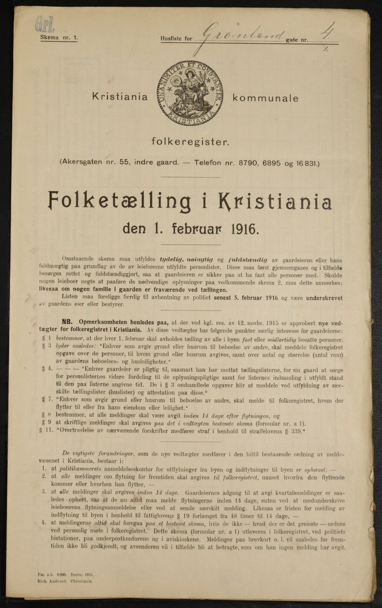 OBA, Kommunal folketelling 1.2.1916 for Kristiania, 1916, s. 31697