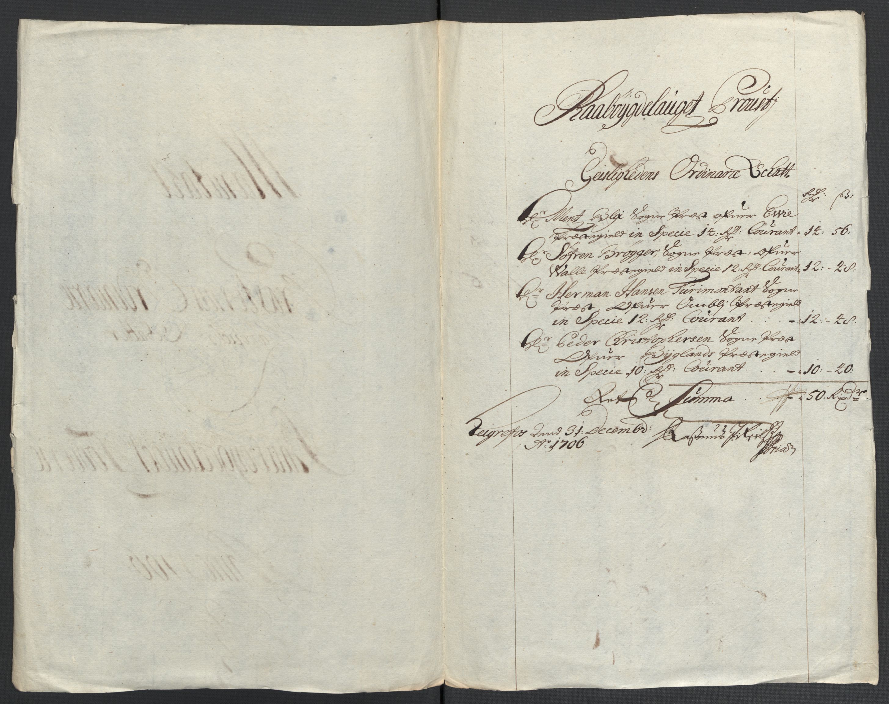 Rentekammeret inntil 1814, Reviderte regnskaper, Fogderegnskap, RA/EA-4092/R40/L2448: Fogderegnskap Råbyggelag, 1706-1708, s. 43