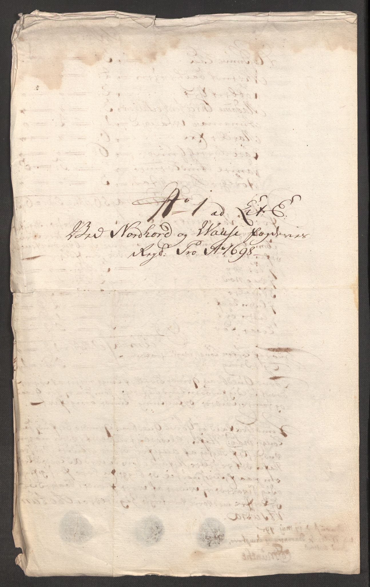 Rentekammeret inntil 1814, Reviderte regnskaper, Fogderegnskap, RA/EA-4092/R51/L3184: Fogderegnskap Nordhordland og Voss, 1698-1699, s. 154