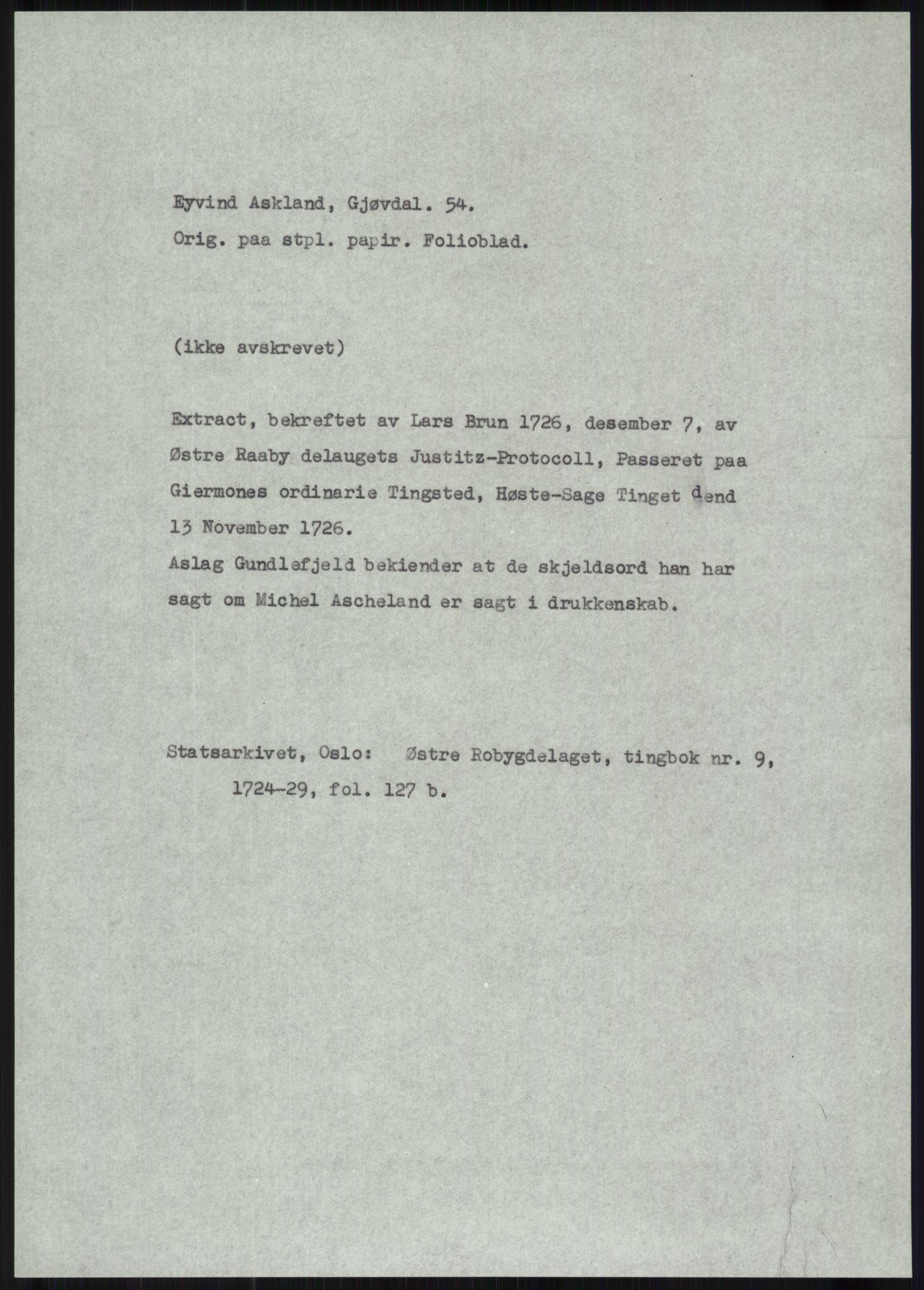 Samlinger til kildeutgivelse, Diplomavskriftsamlingen, AV/RA-EA-4053/H/Ha, s. 305