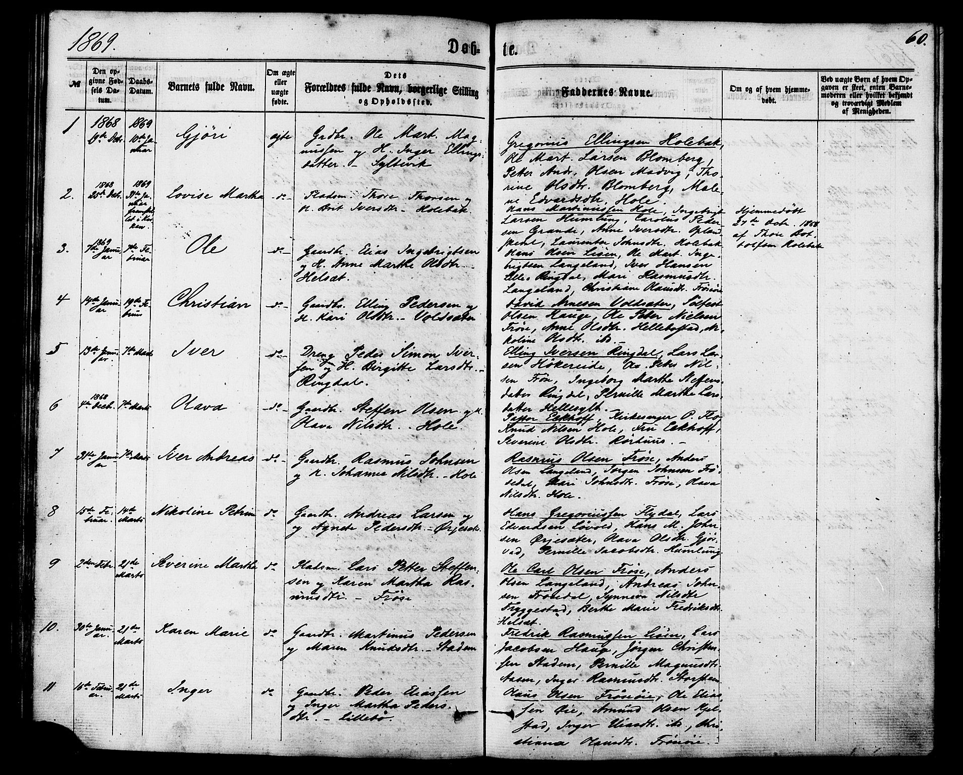 Ministerialprotokoller, klokkerbøker og fødselsregistre - Møre og Romsdal, AV/SAT-A-1454/517/L0226: Ministerialbok nr. 517A06, 1862-1881, s. 60