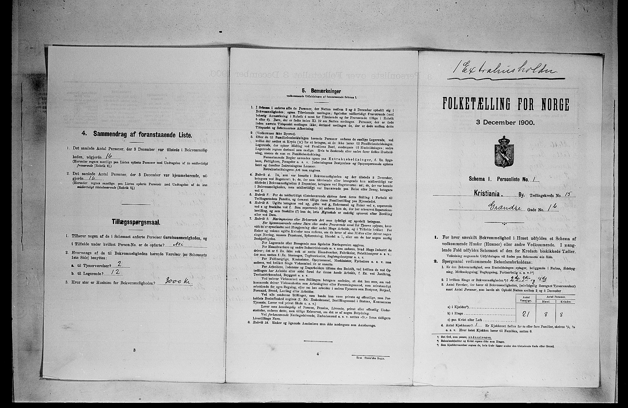 SAO, Folketelling 1900 for 0301 Kristiania kjøpstad, 1900, s. 29266