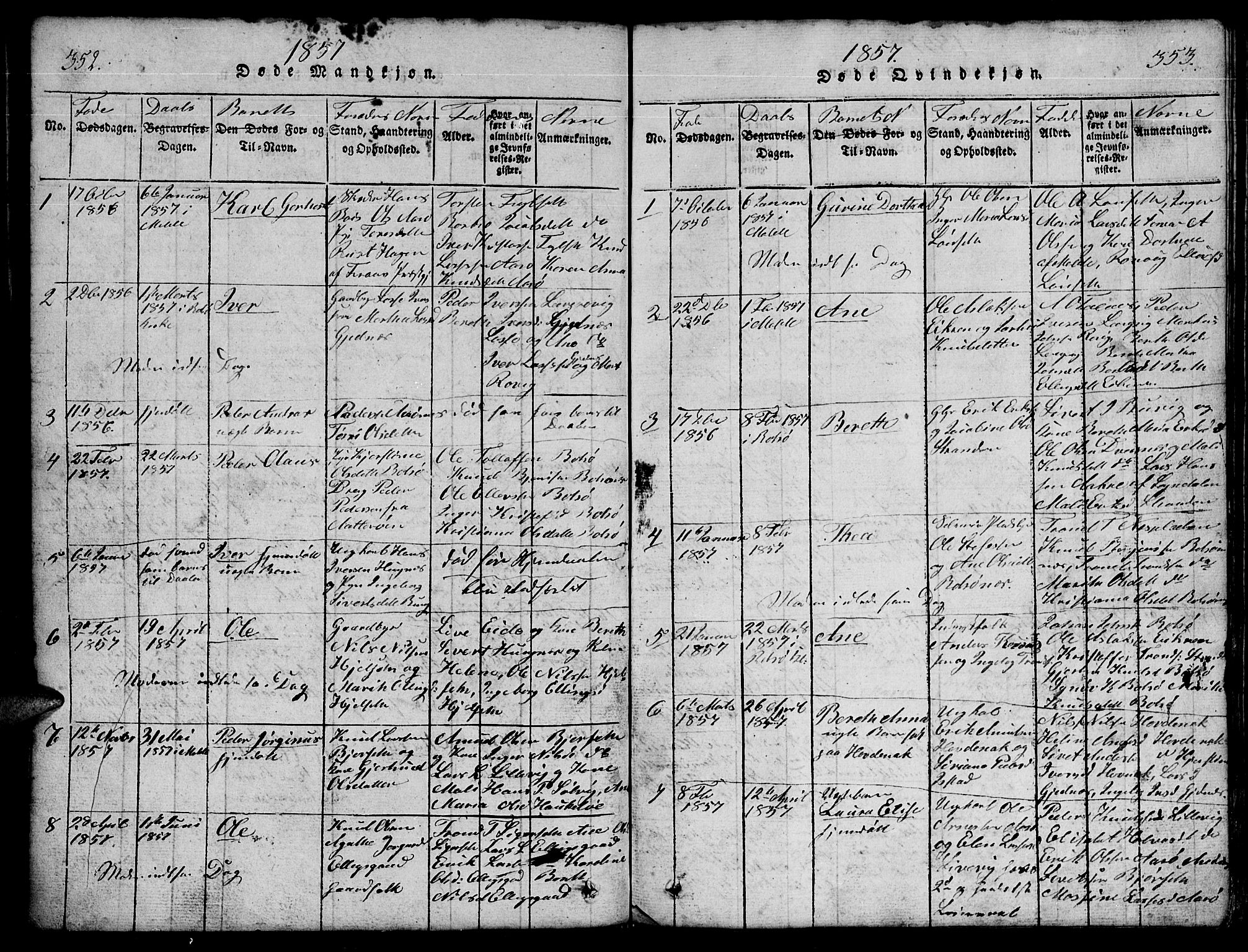 Ministerialprotokoller, klokkerbøker og fødselsregistre - Møre og Romsdal, AV/SAT-A-1454/555/L0665: Klokkerbok nr. 555C01, 1818-1868, s. 352-353