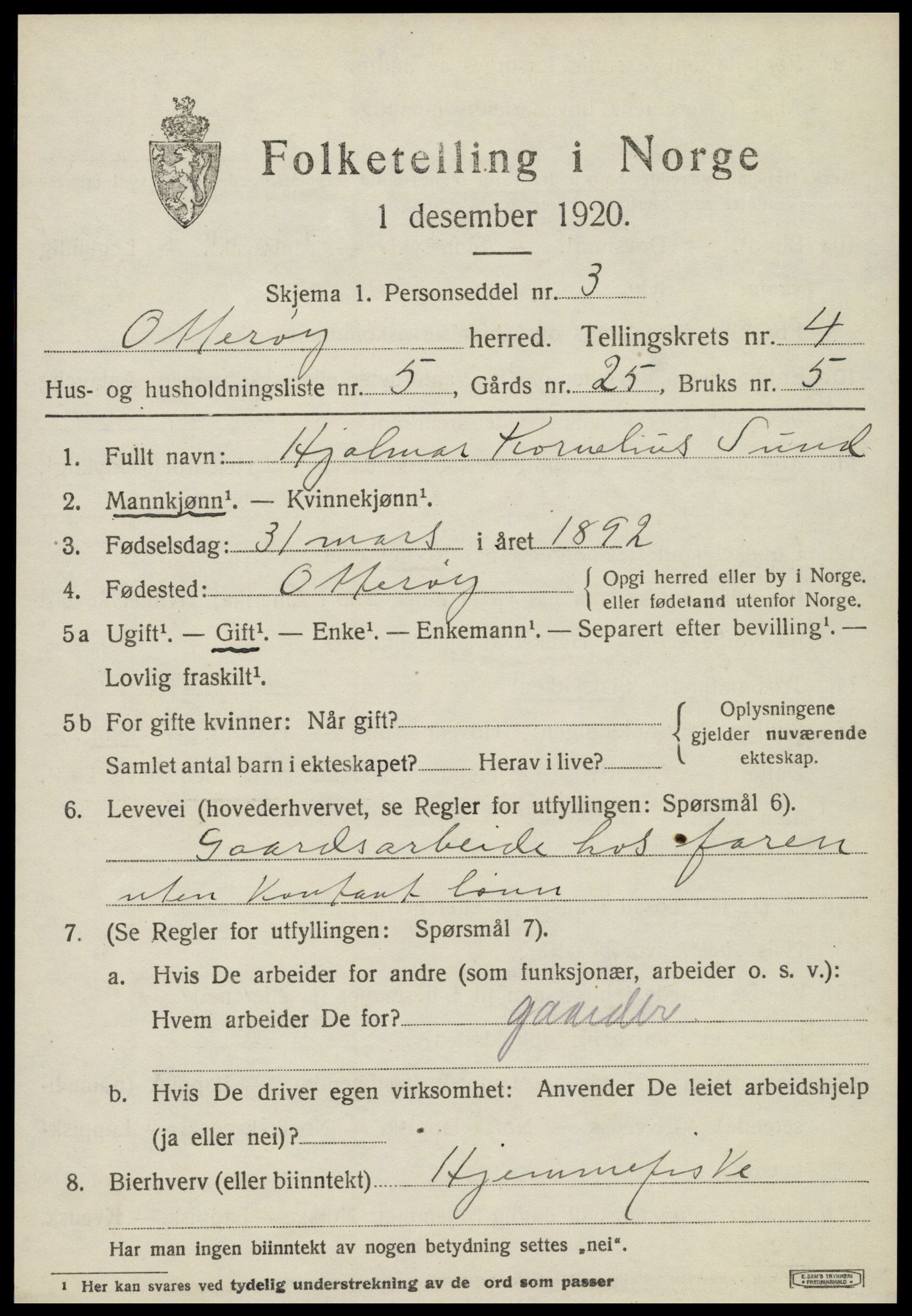 SAT, Folketelling 1920 for 1747 Otterøy herred, 1920, s. 1803