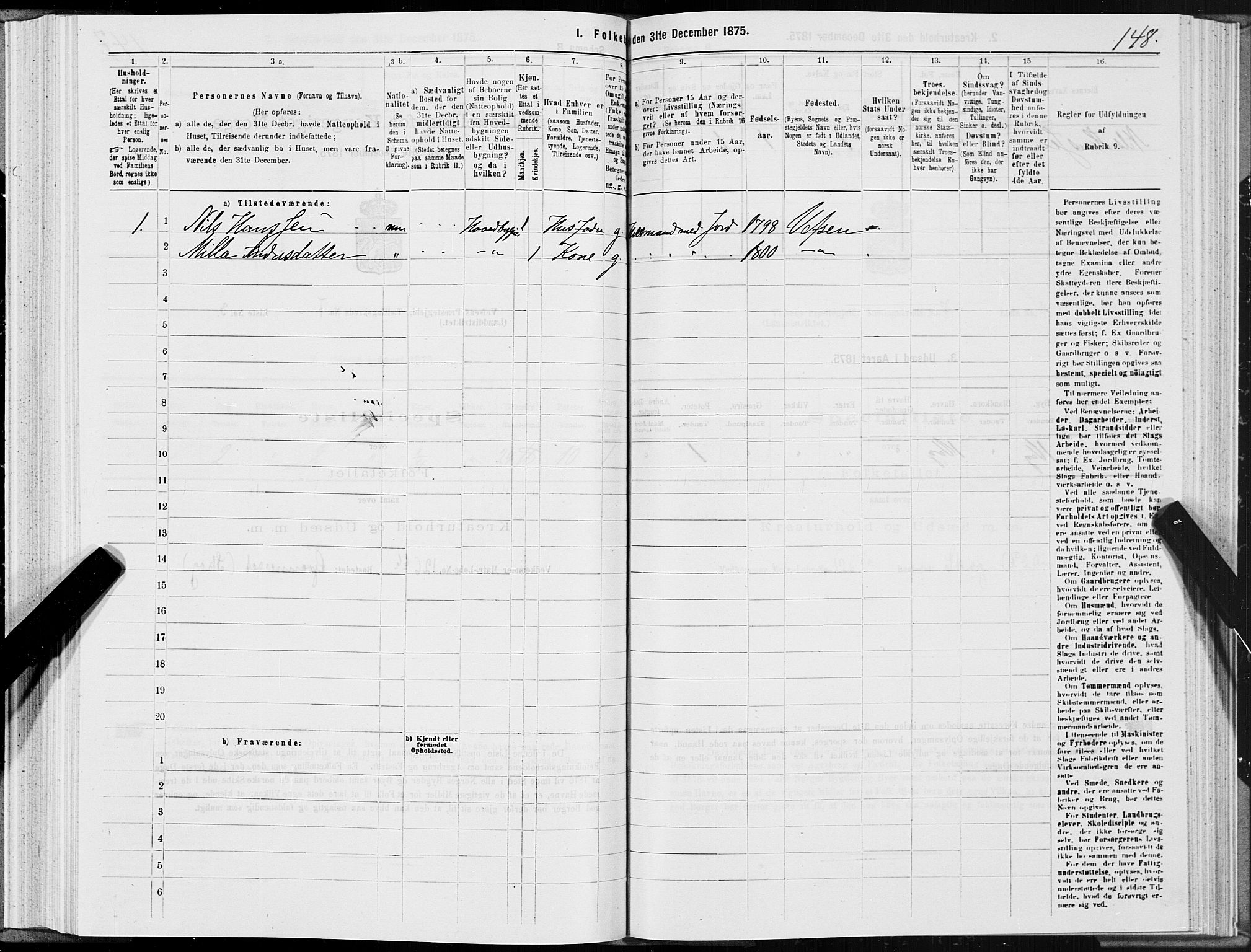 SAT, Folketelling 1875 for 1824L Vefsn prestegjeld, Vefsn sokn, 1875, s. 2148