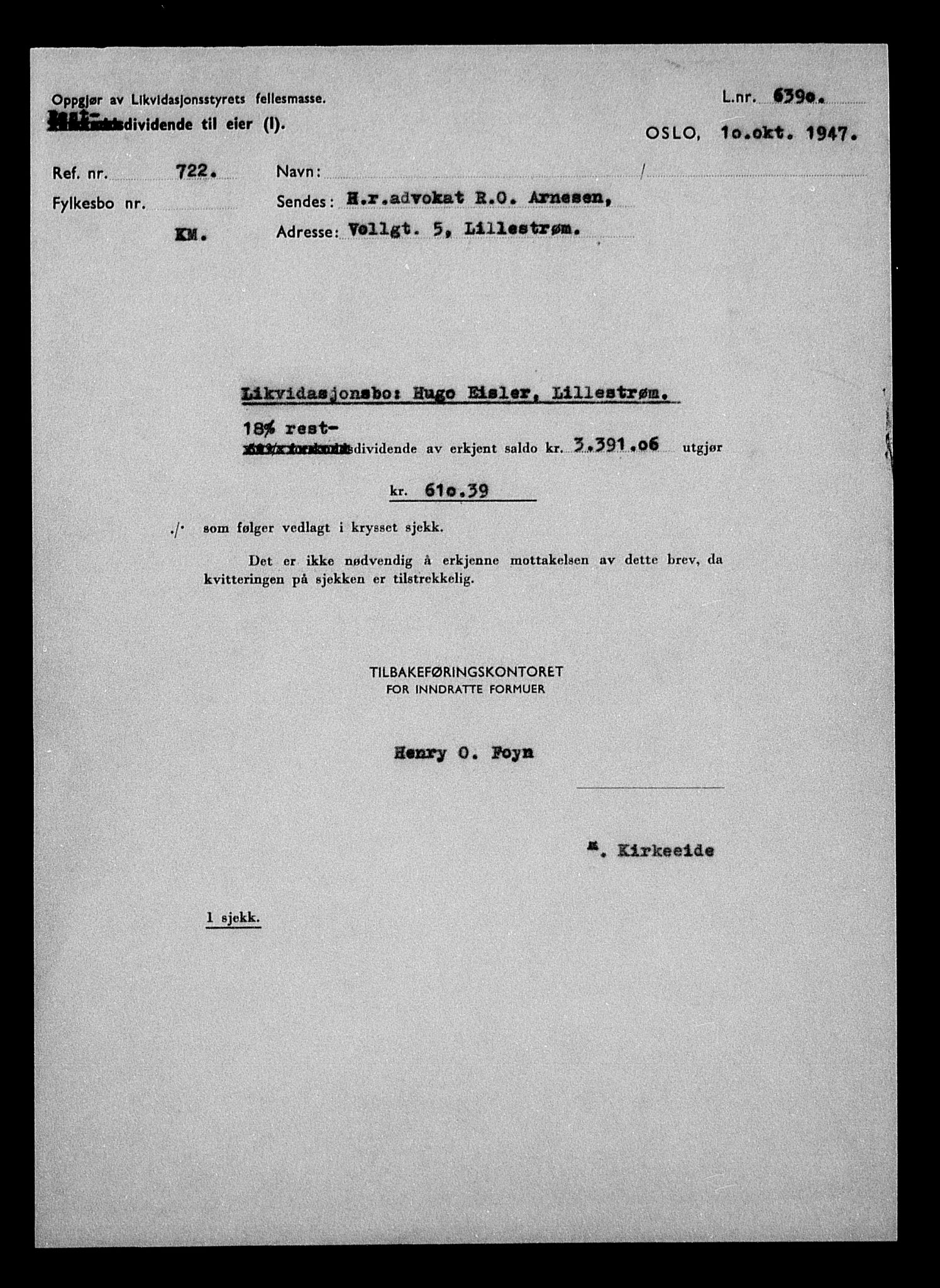 Justisdepartementet, Tilbakeføringskontoret for inndratte formuer, AV/RA-S-1564/H/Hc/Hcc/L0933: --, 1945-1947, s. 3