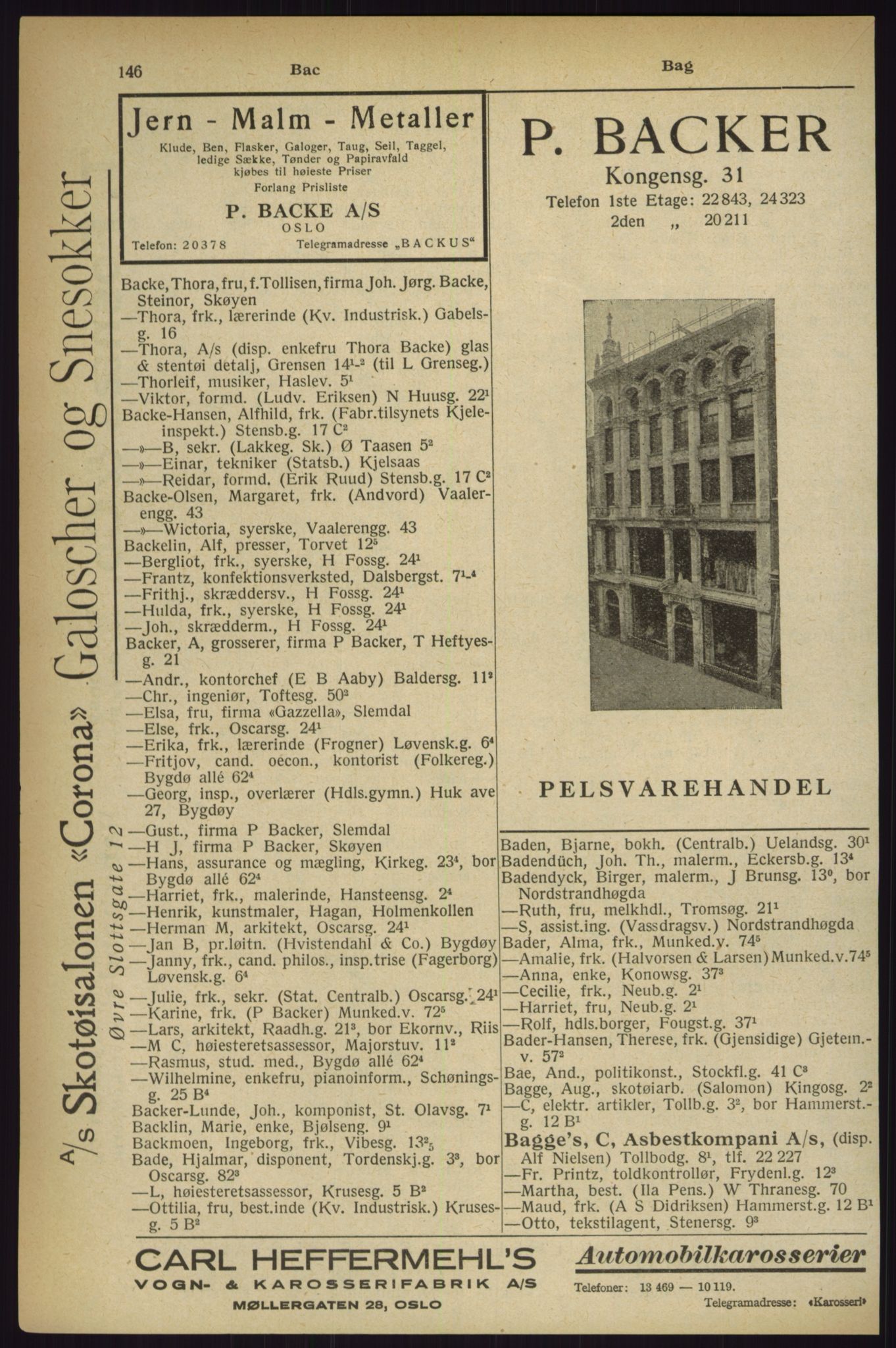 Kristiania/Oslo adressebok, PUBL/-, 1927, s. 146