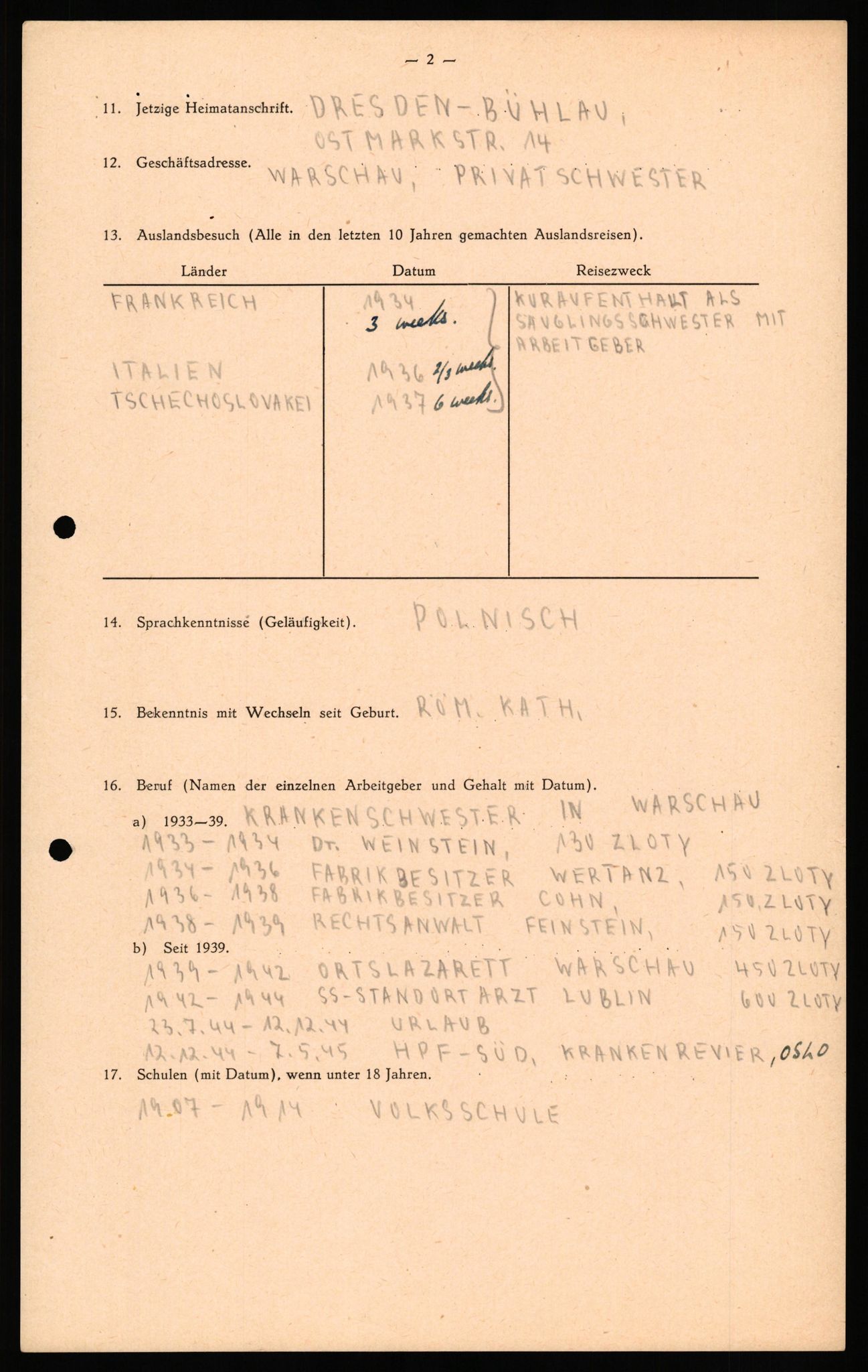 Forsvaret, Forsvarets overkommando II, AV/RA-RAFA-3915/D/Db/L0041: CI Questionaires.  Diverse nasjonaliteter., 1945-1946, s. 90