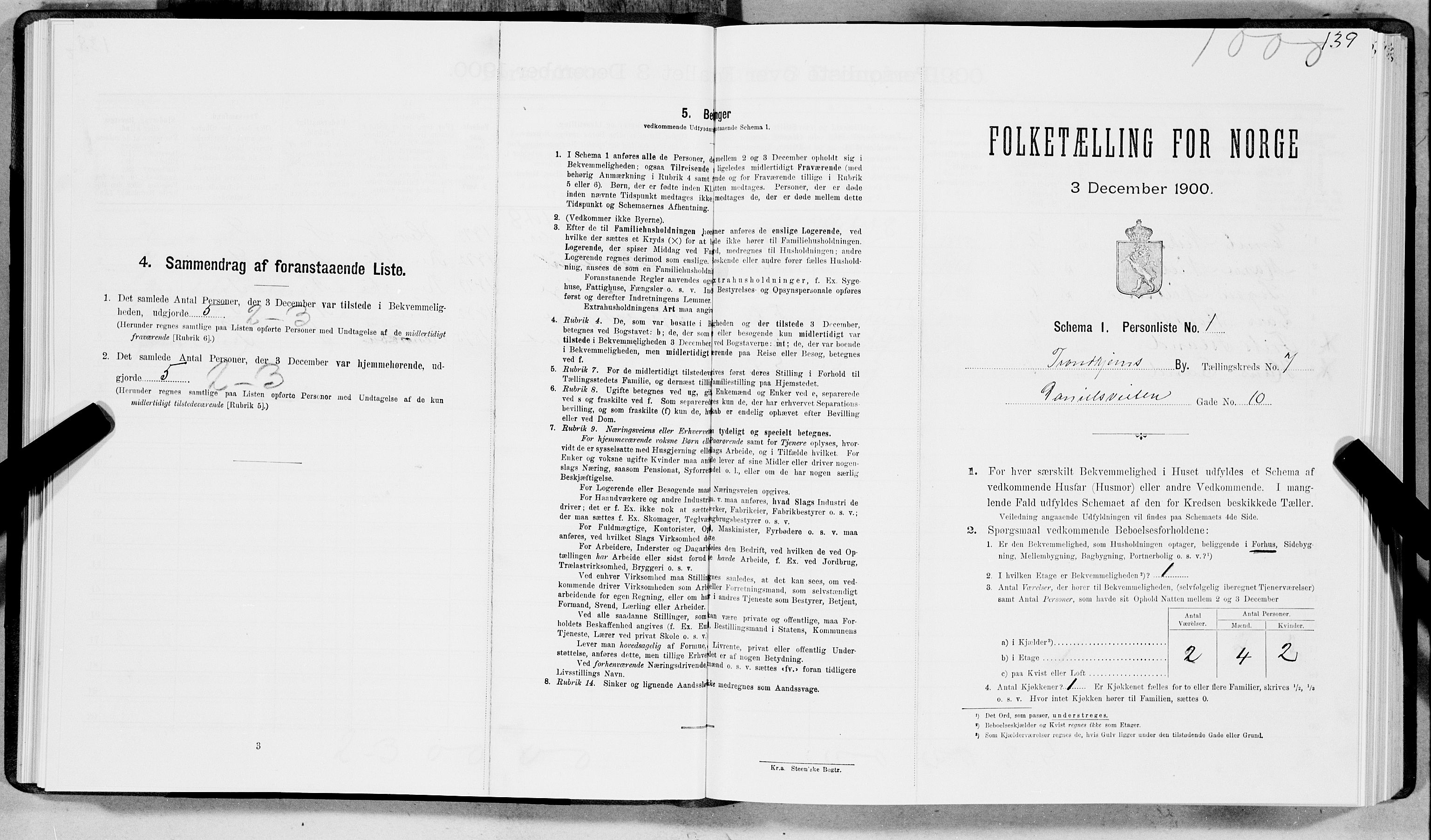 SAT, Folketelling 1900 for 1601 Trondheim kjøpstad, 1900, s. 1196