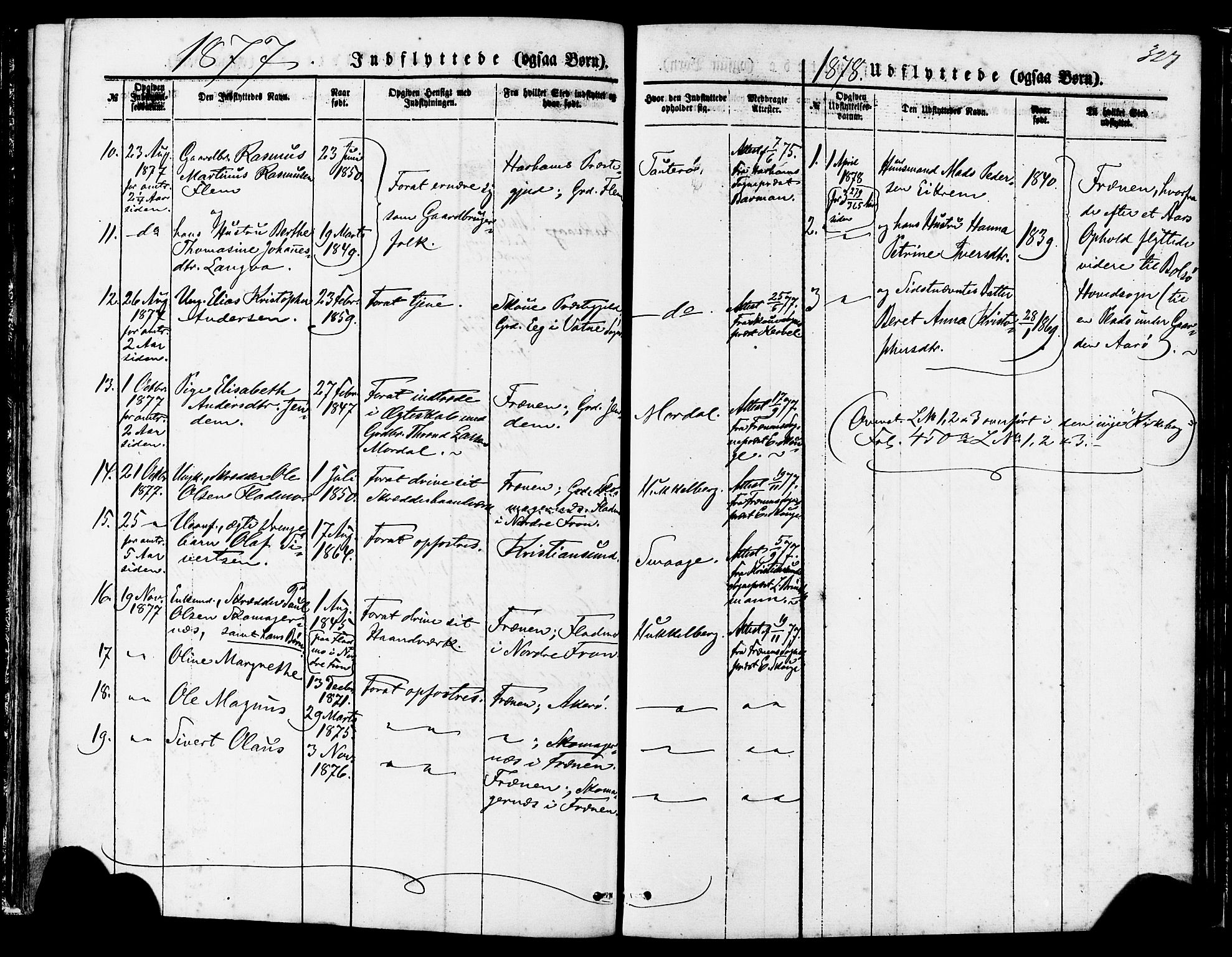 Ministerialprotokoller, klokkerbøker og fødselsregistre - Møre og Romsdal, SAT/A-1454/560/L0720: Ministerialbok nr. 560A04, 1873-1878, s. 327