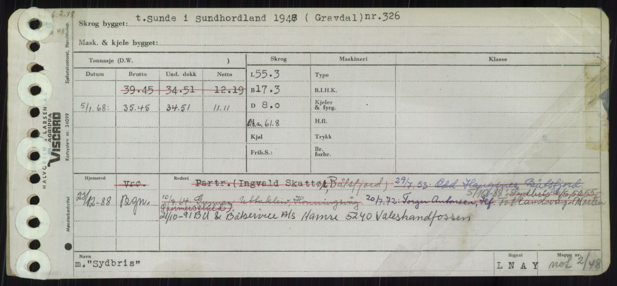 Sjøfartsdirektoratet med forløpere, Skipsmålingen, RA/S-1627/H/Ha/L0006/0001: Fartøy, Sver-Å / Fartøy, Sver-T, s. 49