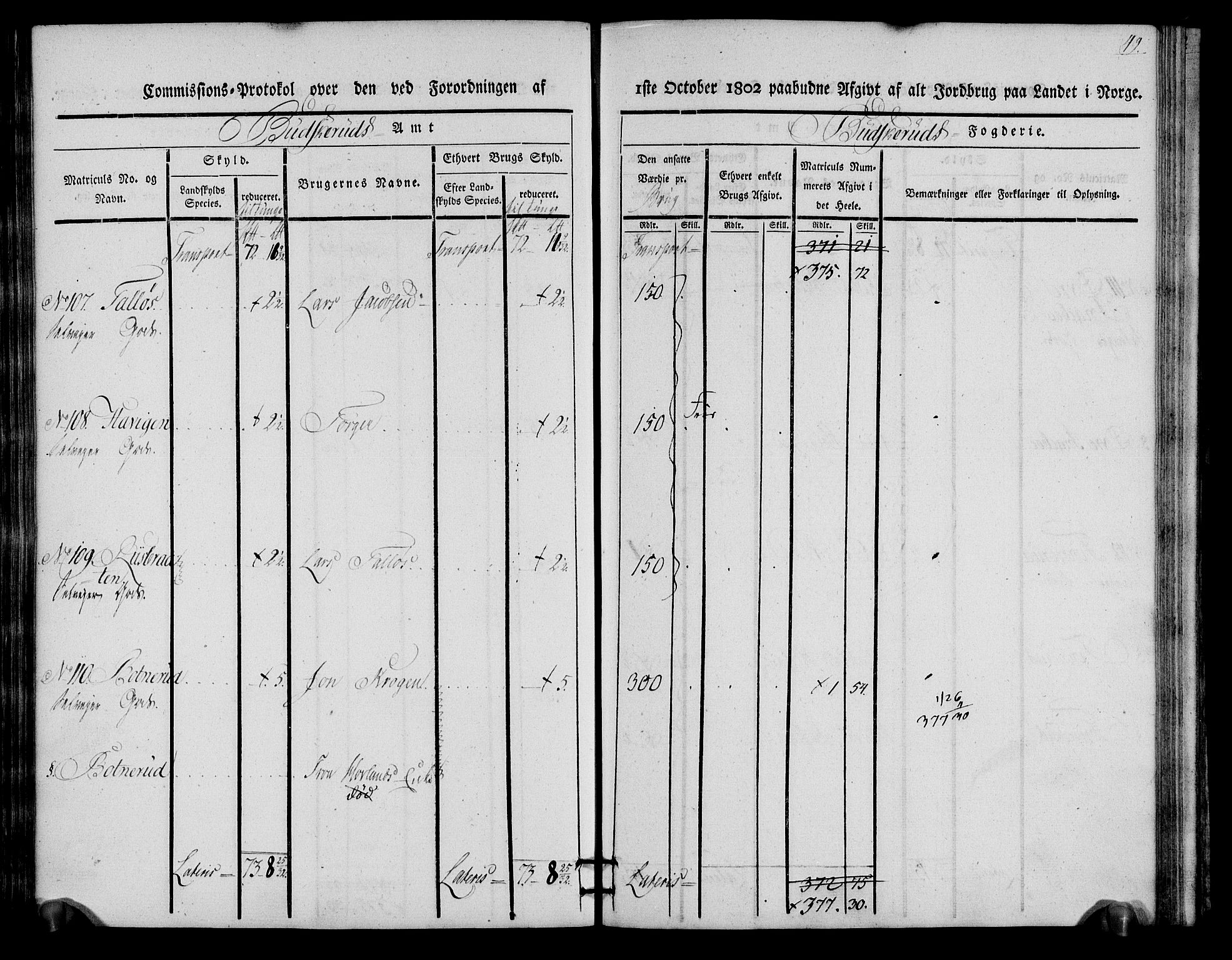 Rentekammeret inntil 1814, Realistisk ordnet avdeling, AV/RA-EA-4070/N/Ne/Nea/L0060: Buskerud fogderi. Kommisjonsprotokoll for Sigdal prestegjeld, 1803, s. 49