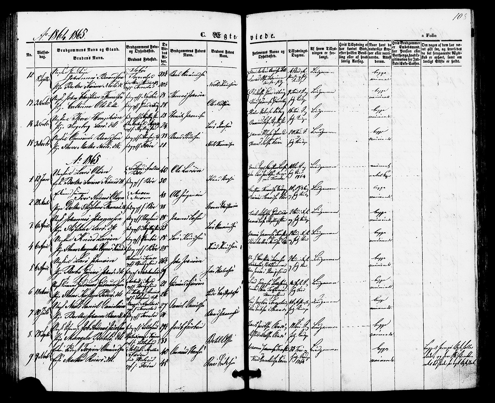 Torvastad sokneprestkontor, SAST/A -101857/H/Ha/Haa/L0010: Ministerialbok nr. A 10, 1857-1878, s. 108