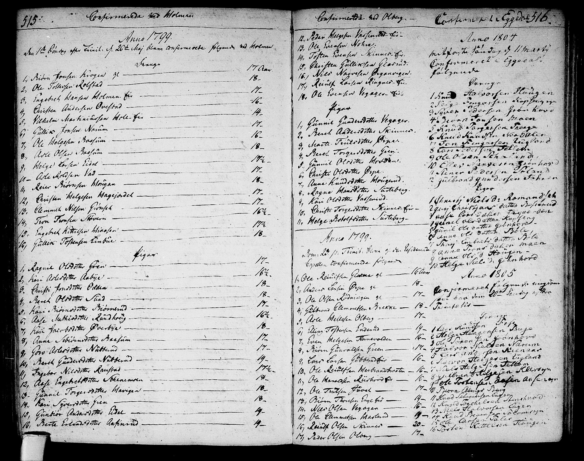 Sigdal kirkebøker, AV/SAKO-A-245/F/Fa/L0003: Ministerialbok nr. I 3, 1793-1811, s. 515-516