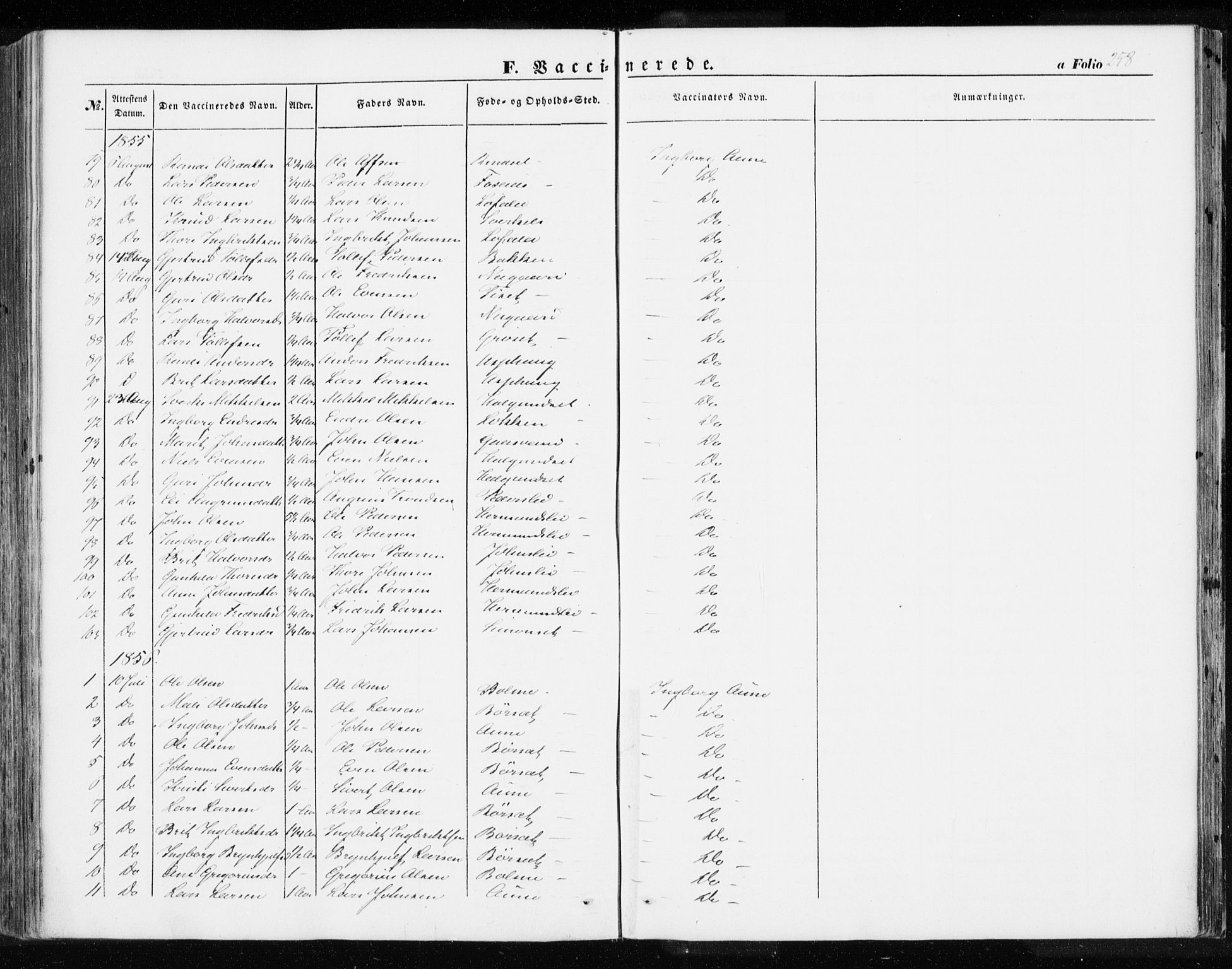 Ministerialprotokoller, klokkerbøker og fødselsregistre - Møre og Romsdal, SAT/A-1454/595/L1044: Ministerialbok nr. 595A06, 1852-1863, s. 258