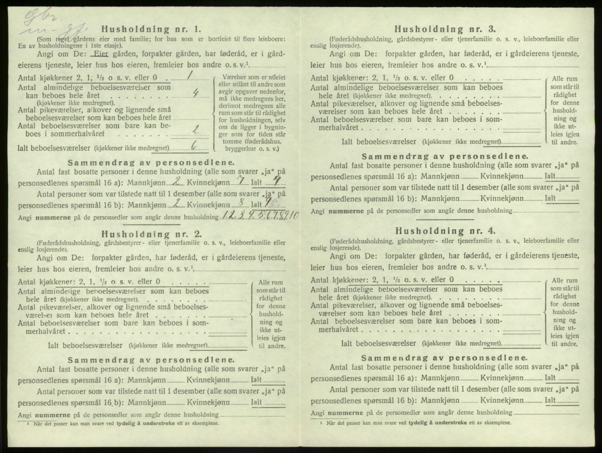 SAB, Folketelling 1920 for 1437 Kinn herred, 1920, s. 332