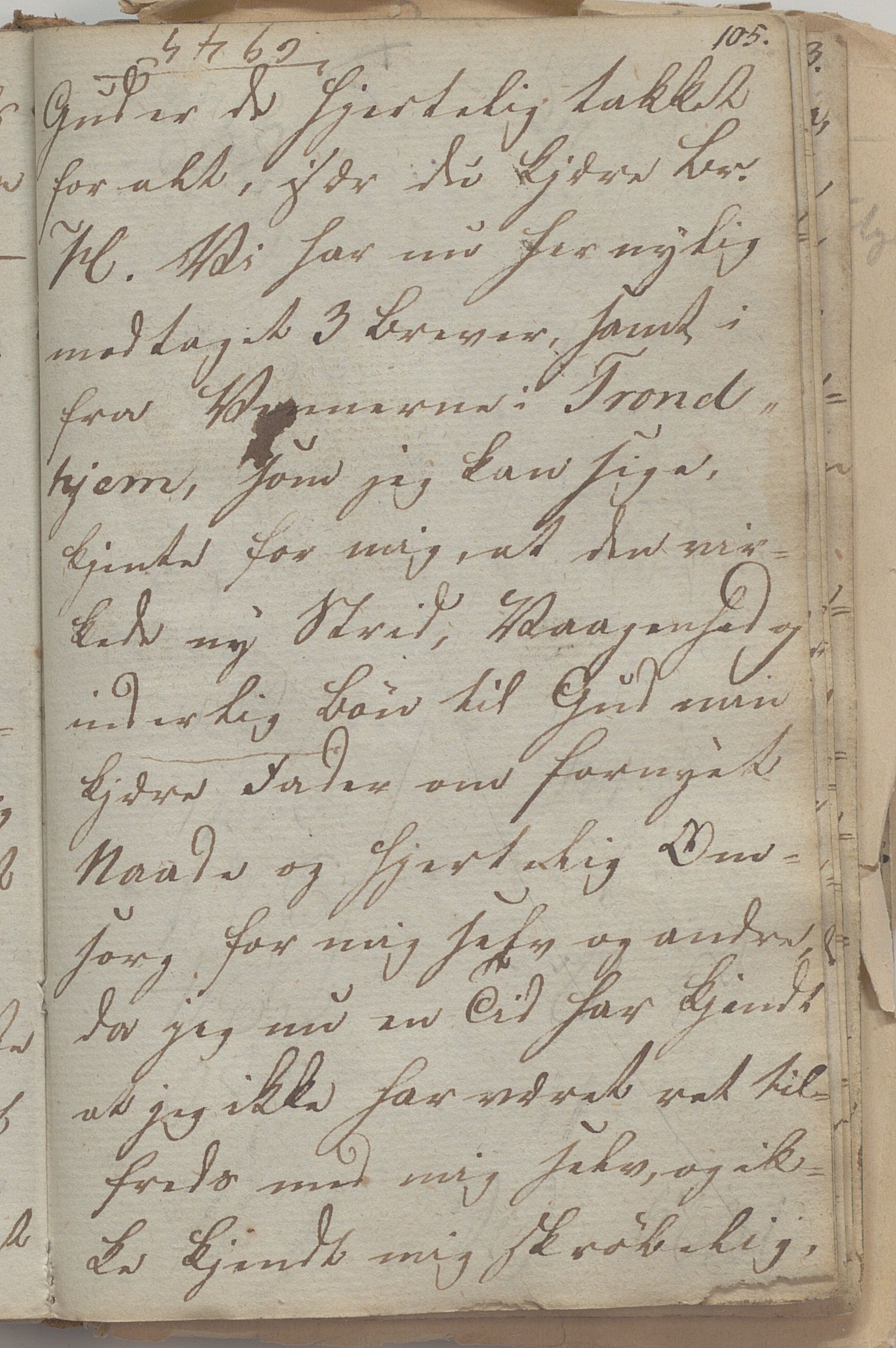 Heggtveitsamlingen, TMF/A-1007/H/L0045/0003: Brev, kopibøker, biografiske opptegnelser etc. / "Peter Andersen" - Kopibok., 1816-1829, s. 105
