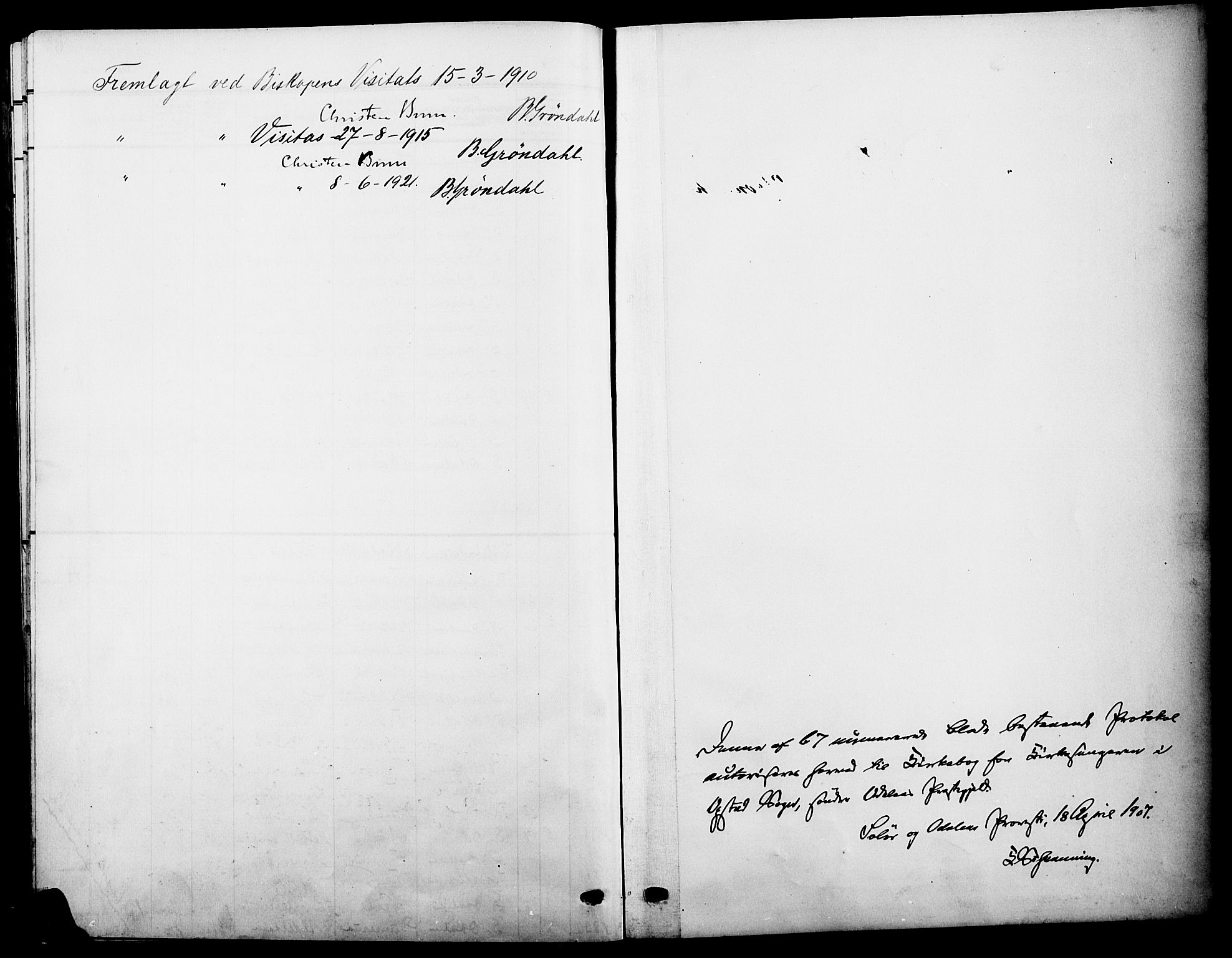 Sør-Odal prestekontor, AV/SAH-PREST-030/H/Ha/Hab/L0006: Klokkerbok nr. 6, 1906-1919