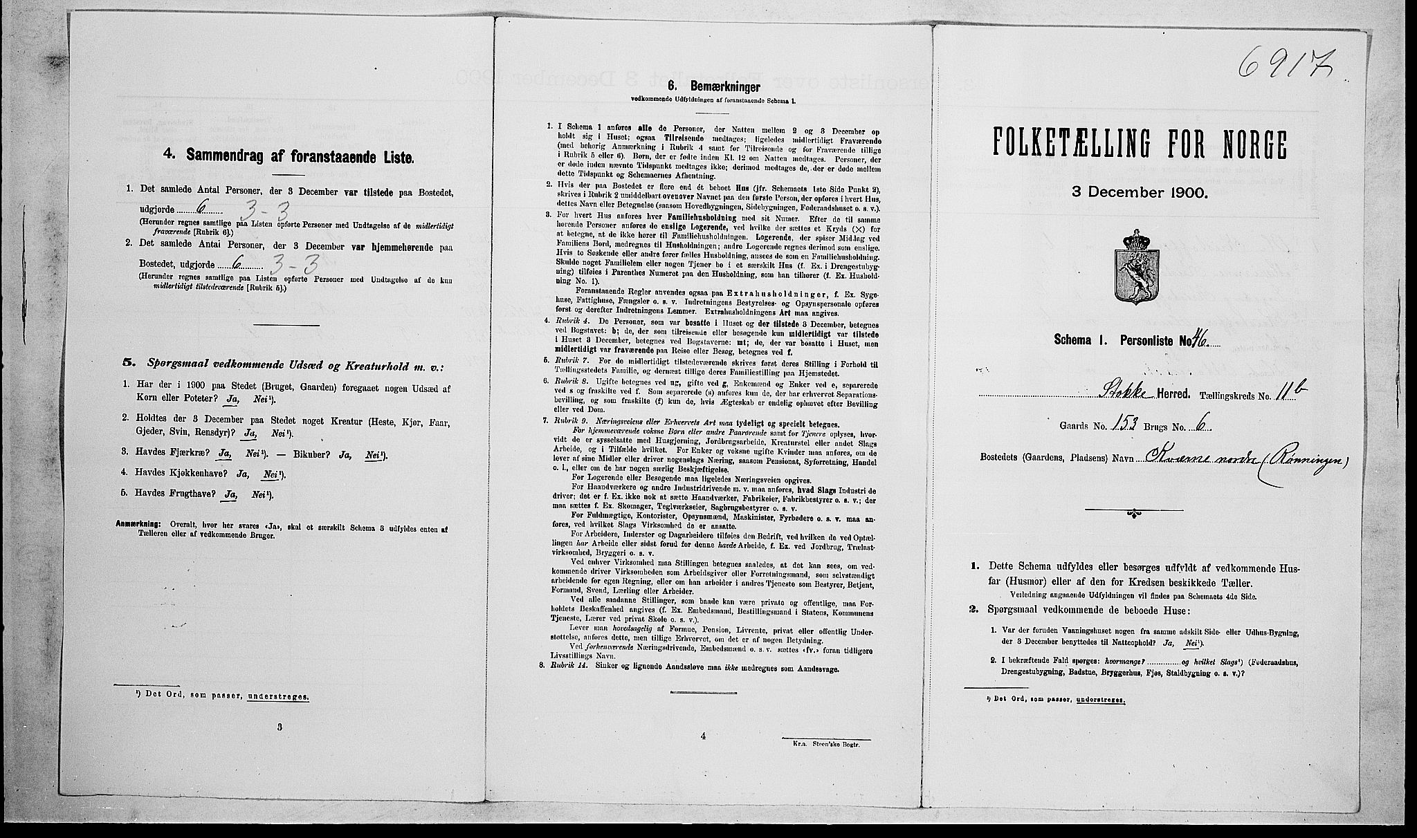 RA, Folketelling 1900 for 0720 Stokke herred, 1900, s. 1933