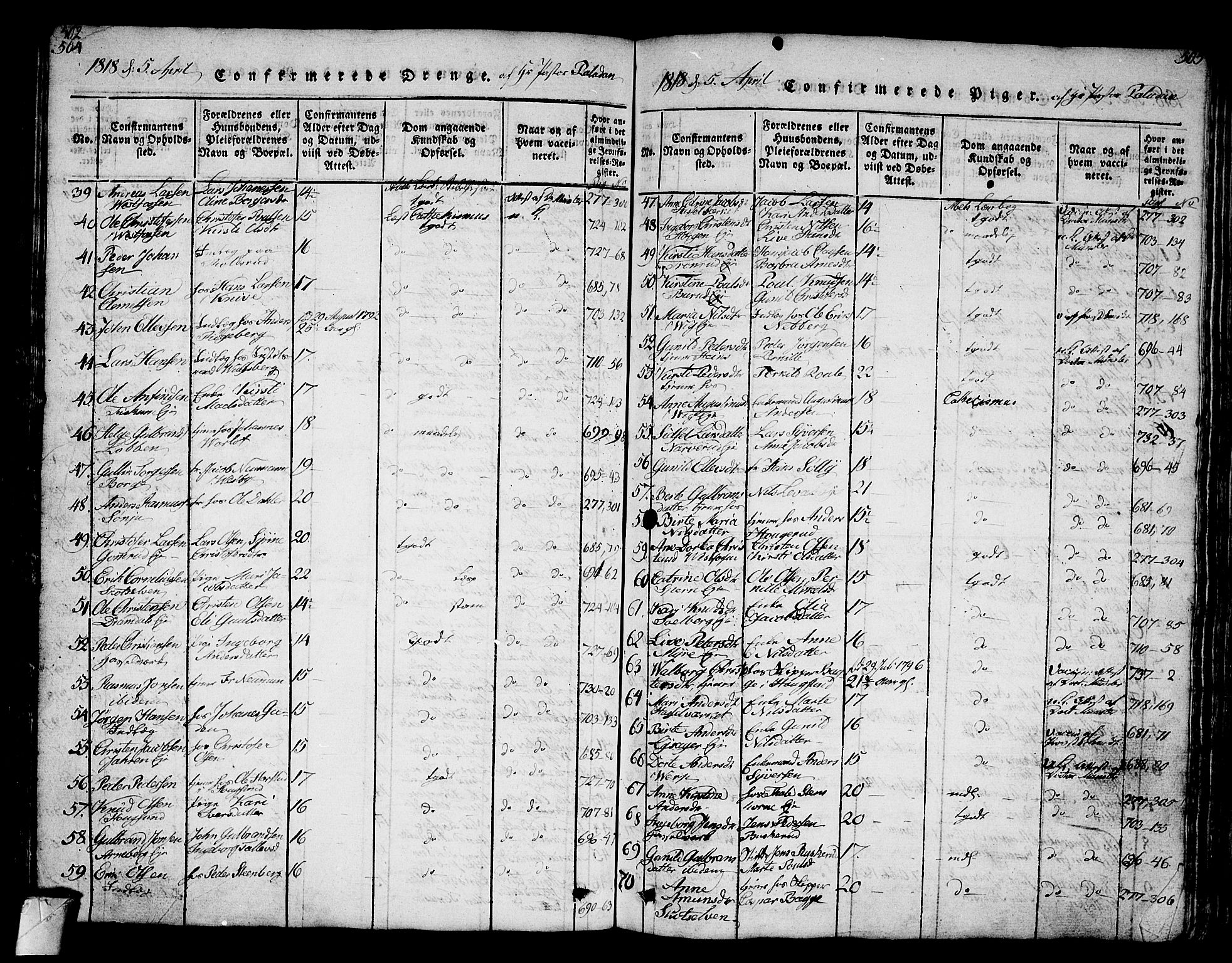Eiker kirkebøker, AV/SAKO-A-4/G/Ga/L0001: Klokkerbok nr. I 1, 1814-1832, s. 504-505