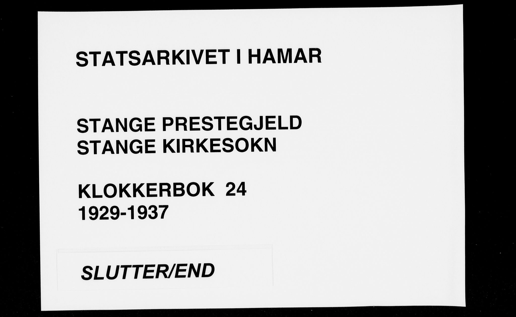 Stange prestekontor, AV/SAH-PREST-002/L/L0018: Klokkerbok nr. 18, 1929-1937