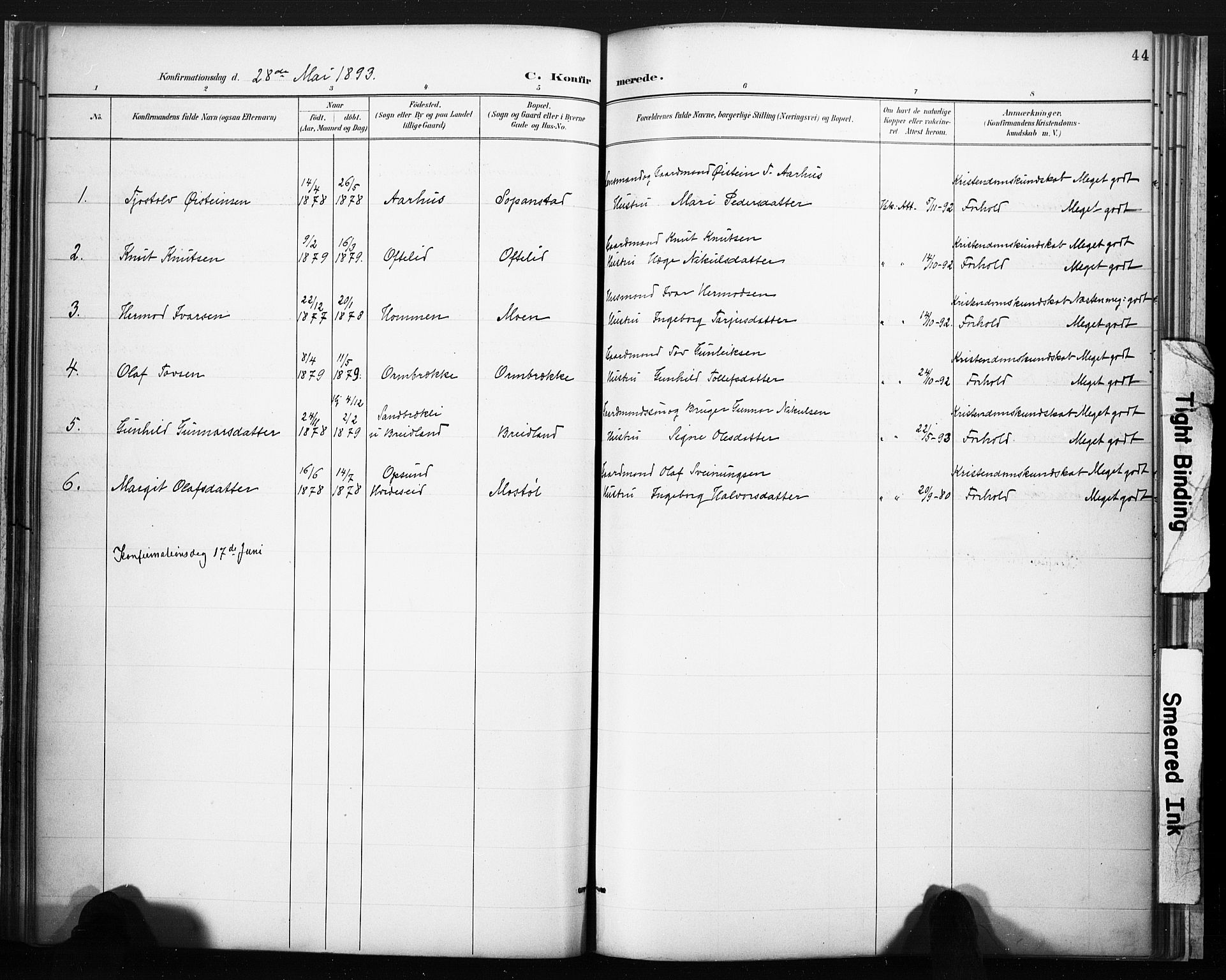 Lårdal kirkebøker, AV/SAKO-A-284/F/Fc/L0002: Ministerialbok nr. III 2, 1887-1906, s. 44