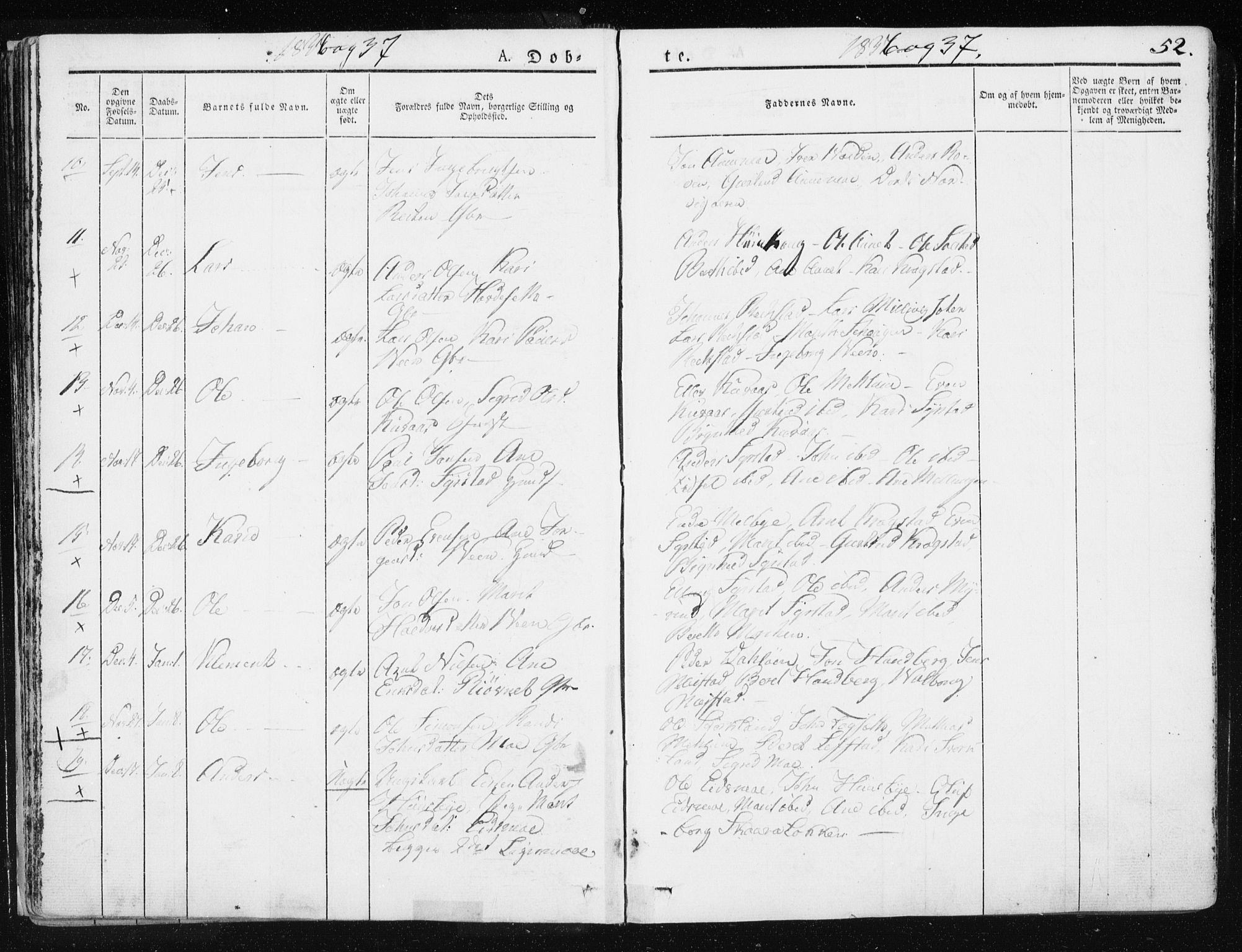 Ministerialprotokoller, klokkerbøker og fødselsregistre - Sør-Trøndelag, SAT/A-1456/665/L0771: Ministerialbok nr. 665A06, 1830-1856, s. 52
