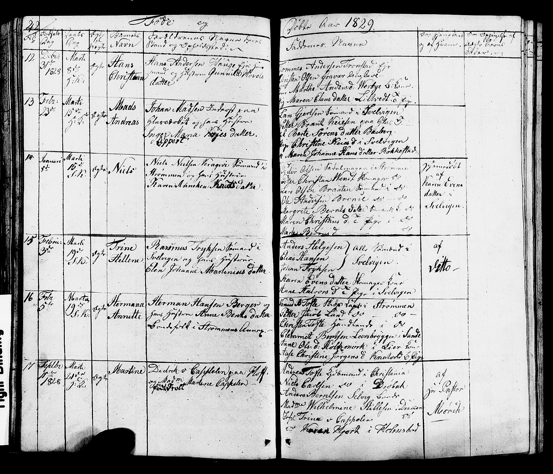 Hurum kirkebøker, AV/SAKO-A-229/G/Ga/L0002: Klokkerbok nr. I 2, 1827-1857, s. 42