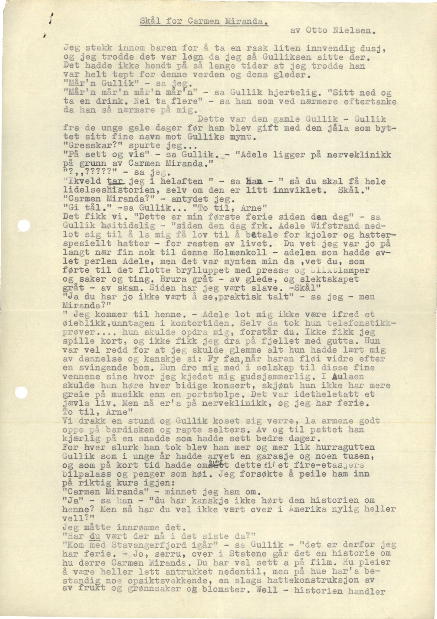 Otto Nielsen, TRKO/PA-1176/F/L0005/0076: Revytekster og viser / Skål for Carmen Miranda