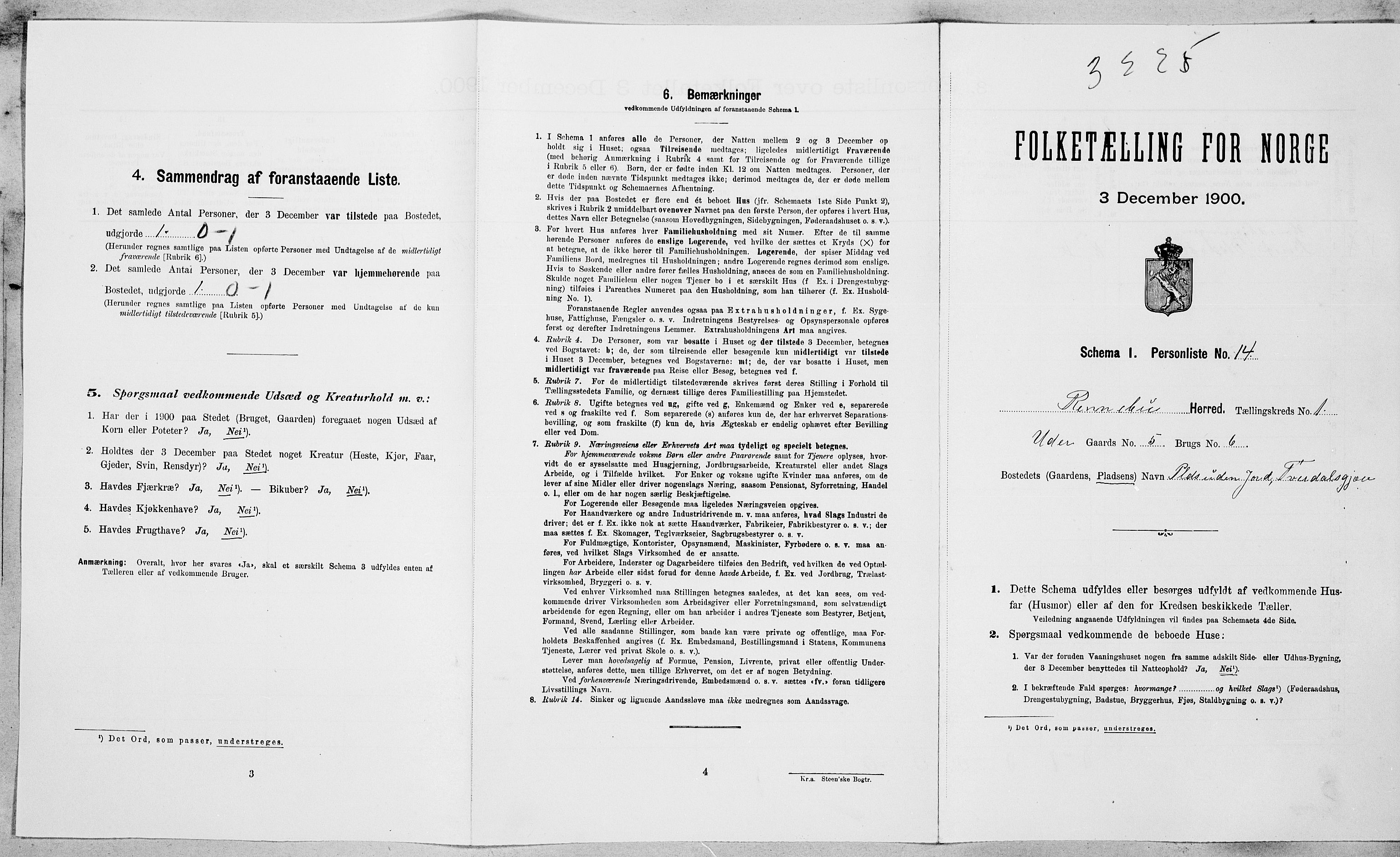 SAT, Folketelling 1900 for 1635 Rennebu herred, 1900, s. 80