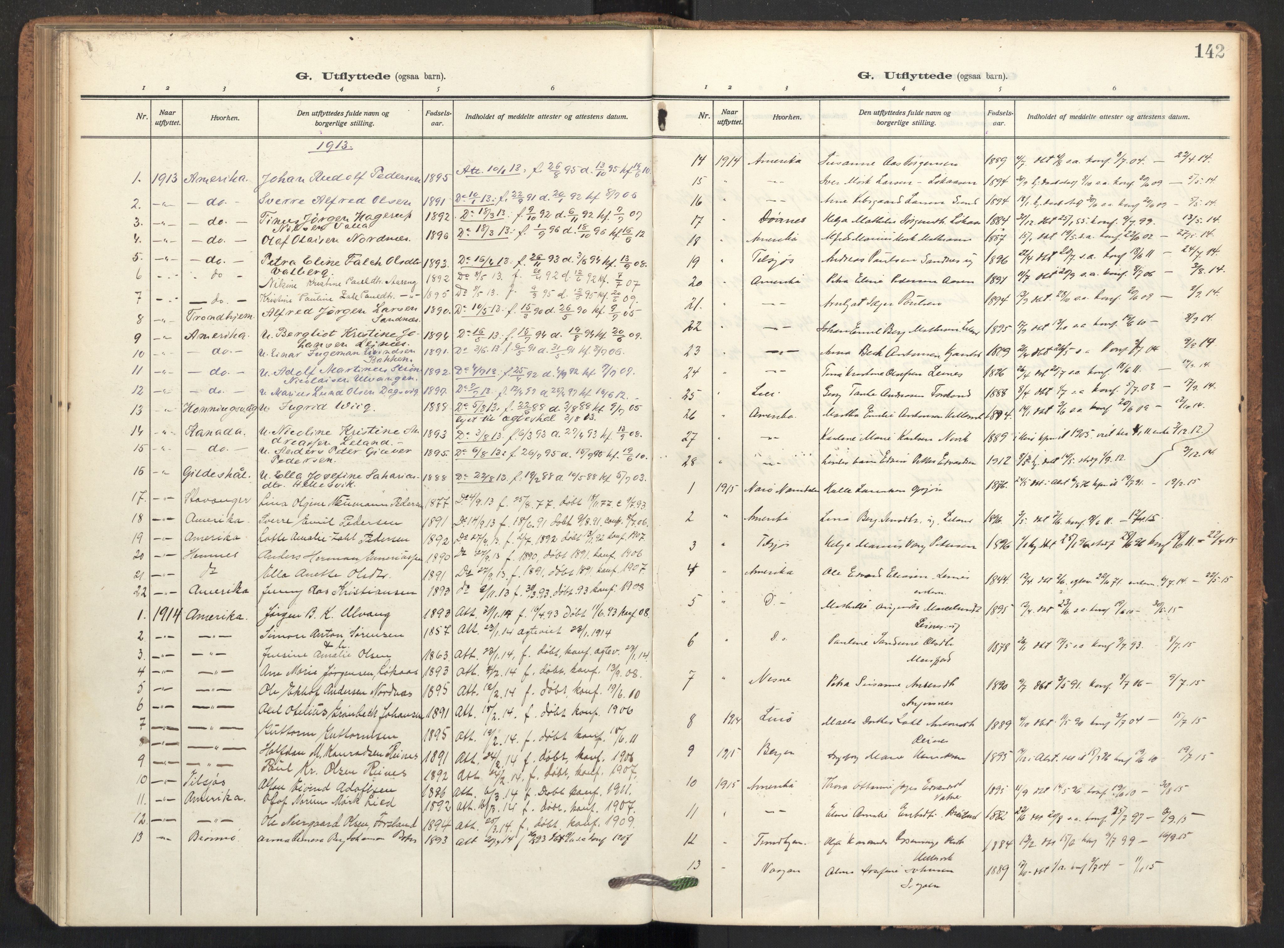 Ministerialprotokoller, klokkerbøker og fødselsregistre - Nordland, AV/SAT-A-1459/831/L0473: Ministerialbok nr. 831A04, 1909-1934, s. 142