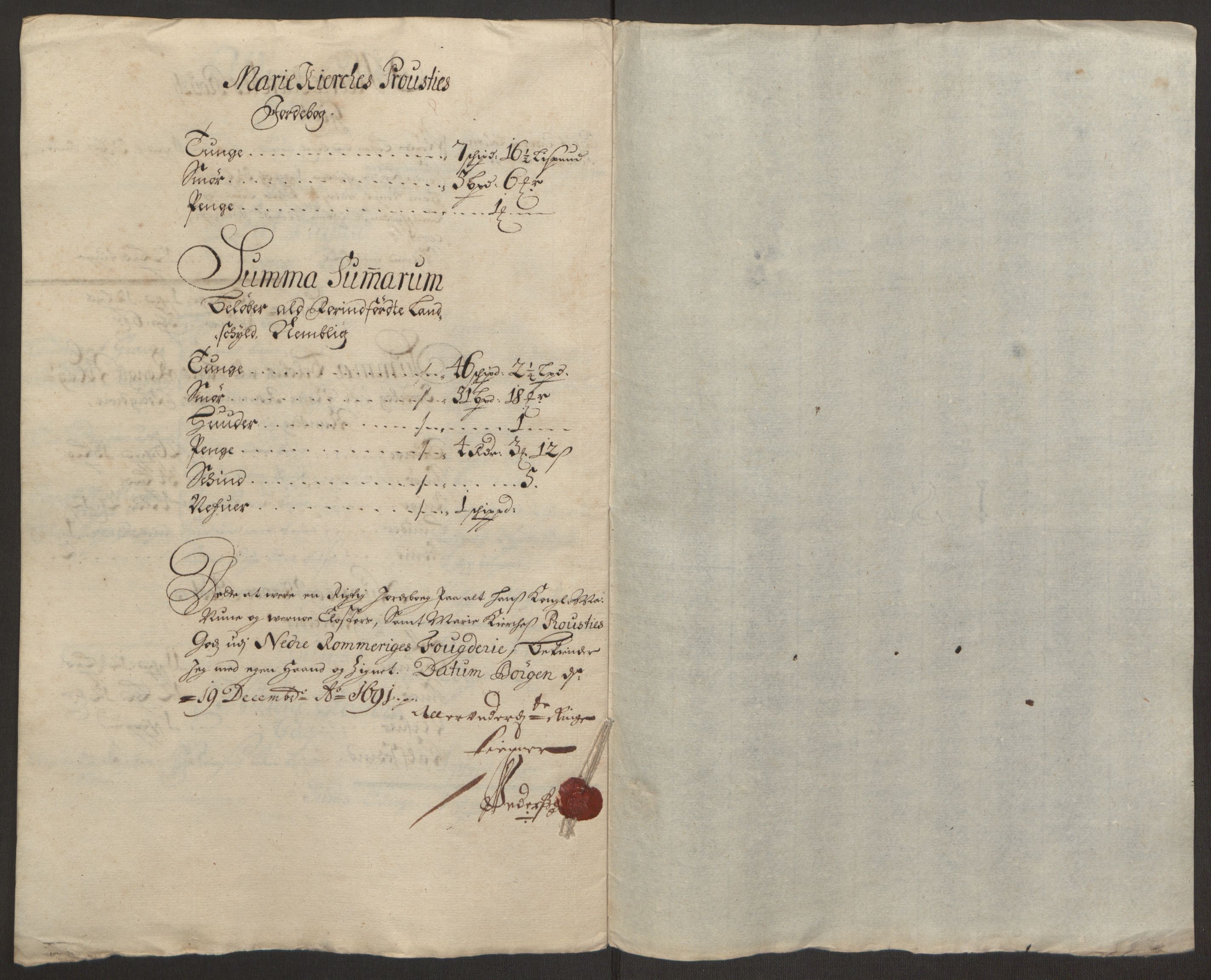 Rentekammeret inntil 1814, Reviderte regnskaper, Fogderegnskap, AV/RA-EA-4092/R11/L0575: Fogderegnskap Nedre Romerike, 1691, s. 8