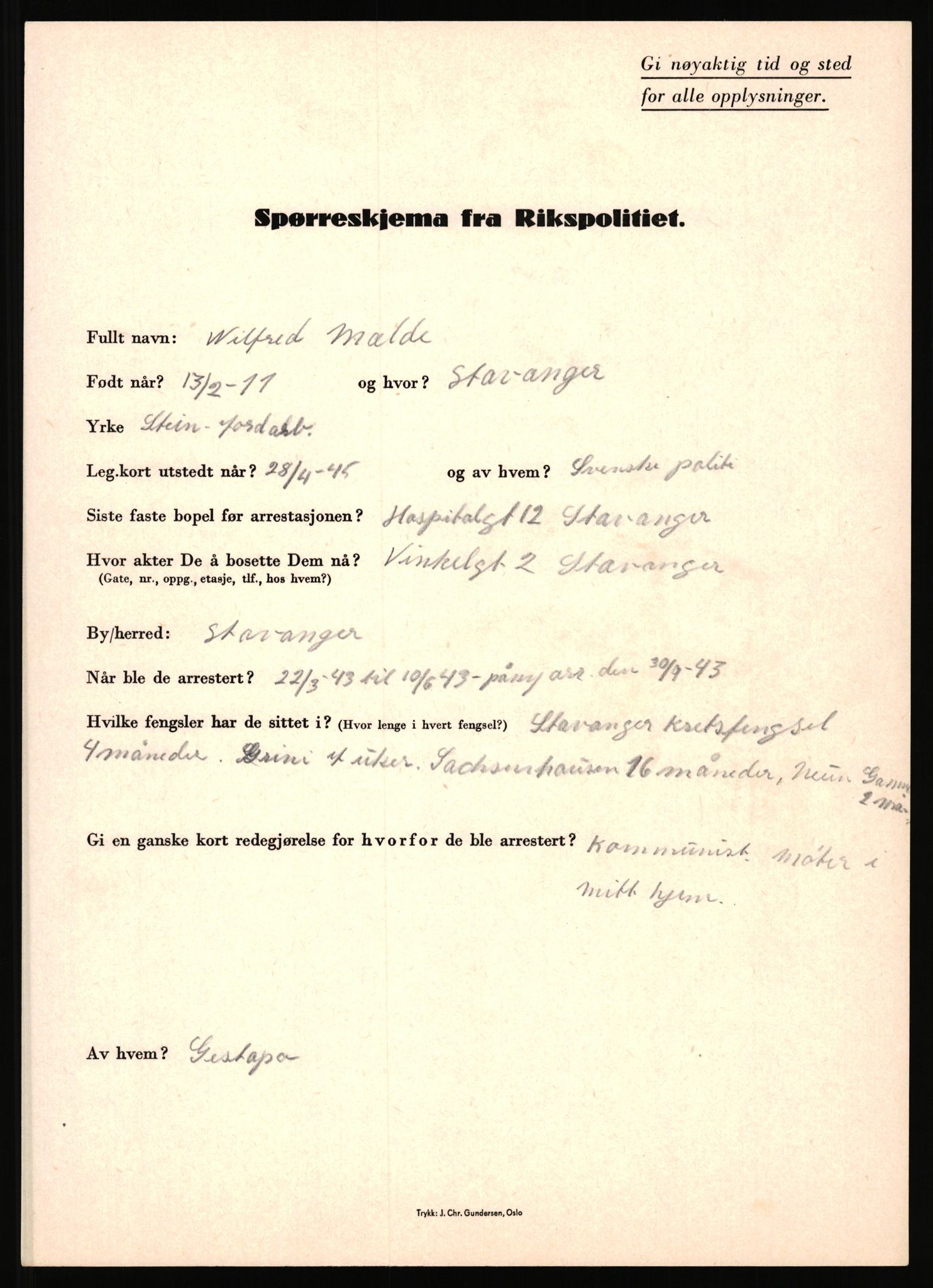 Rikspolitisjefen, AV/RA-S-1560/L/L0011: Lucassen, Oscar Fredrik - Moen, Olav, 1940-1945, s. 458