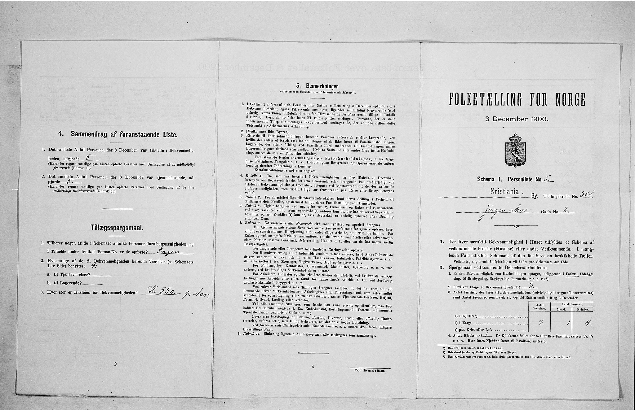SAO, Folketelling 1900 for 0301 Kristiania kjøpstad, 1900, s. 44553