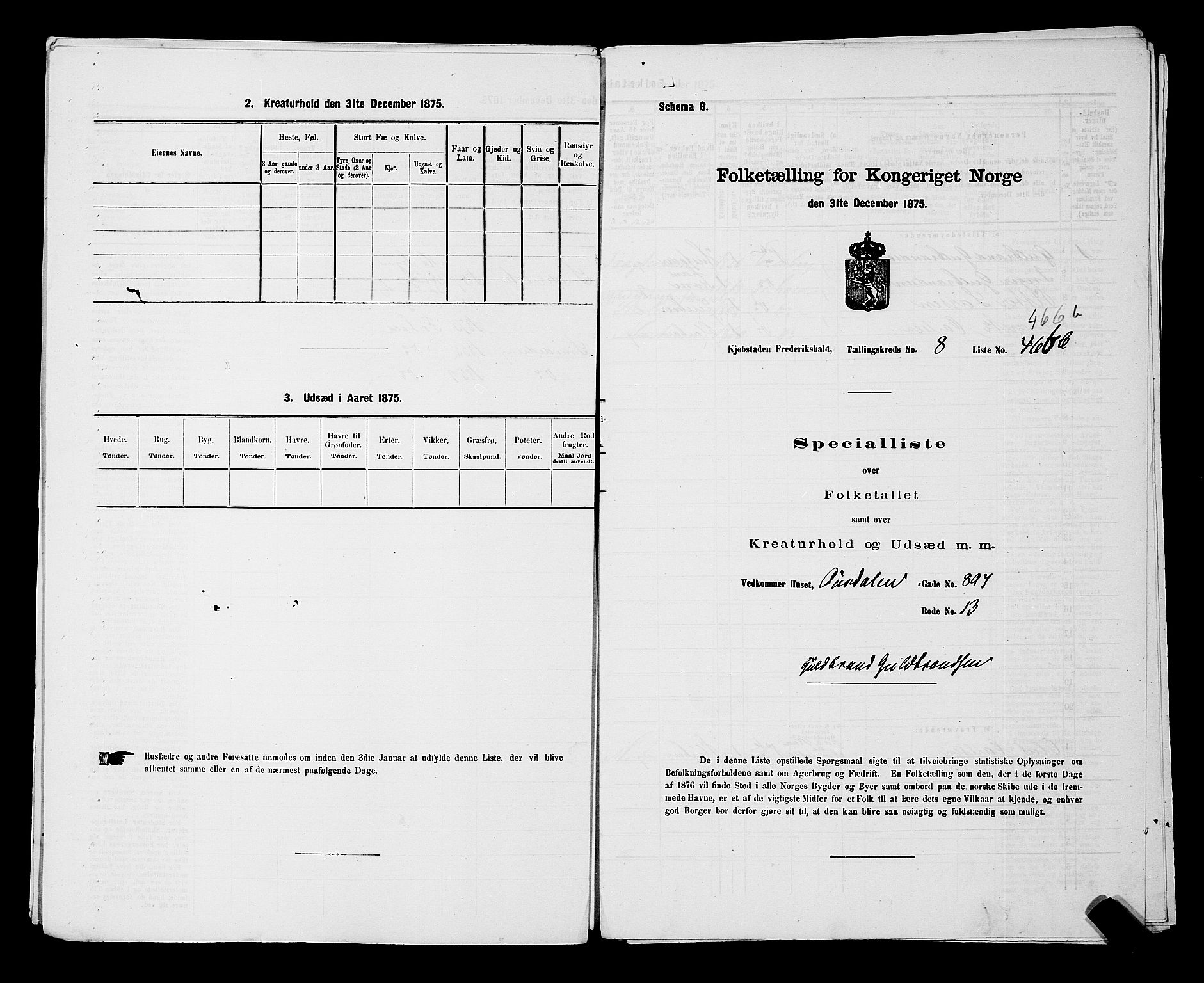 RA, Folketelling 1875 for 0101P Fredrikshald prestegjeld, 1875, s. 1260