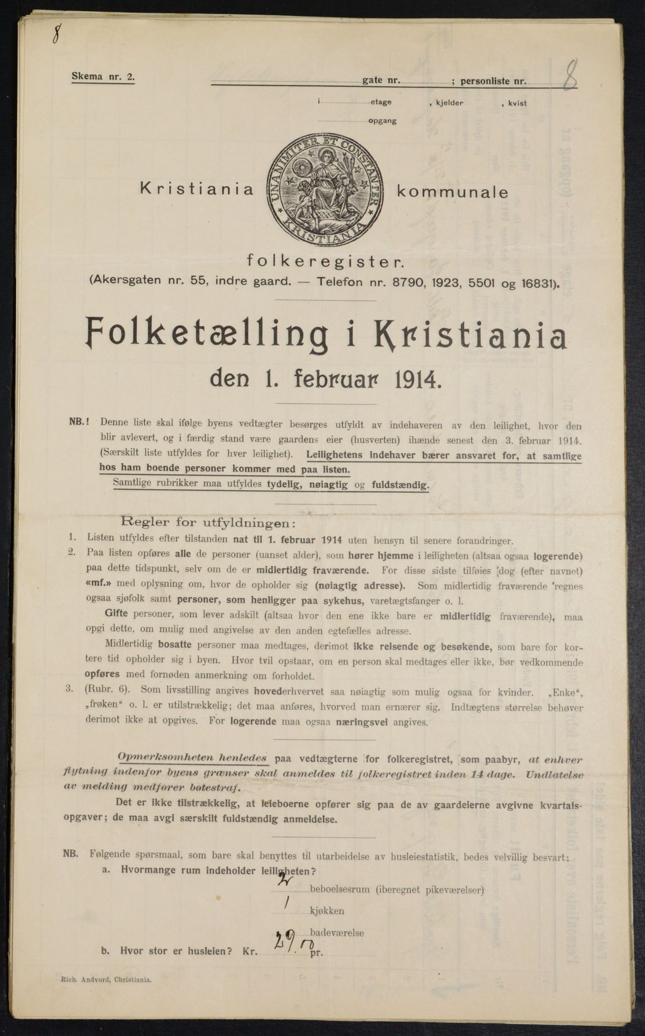 OBA, Kommunal folketelling 1.2.1914 for Kristiania, 1914, s. 35998